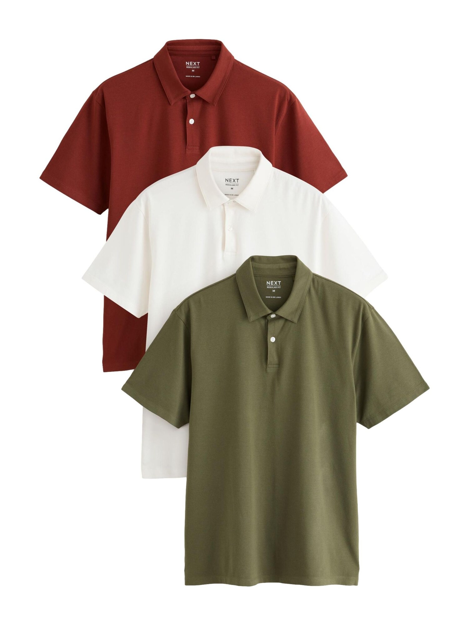 Next Tricou fildeş / oliv / roșu ruginiu