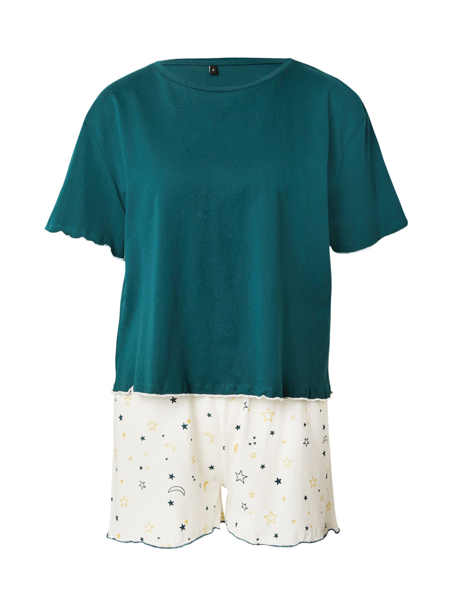 Trendyol Pantaloni scurți  galben / verde smarald / alb
