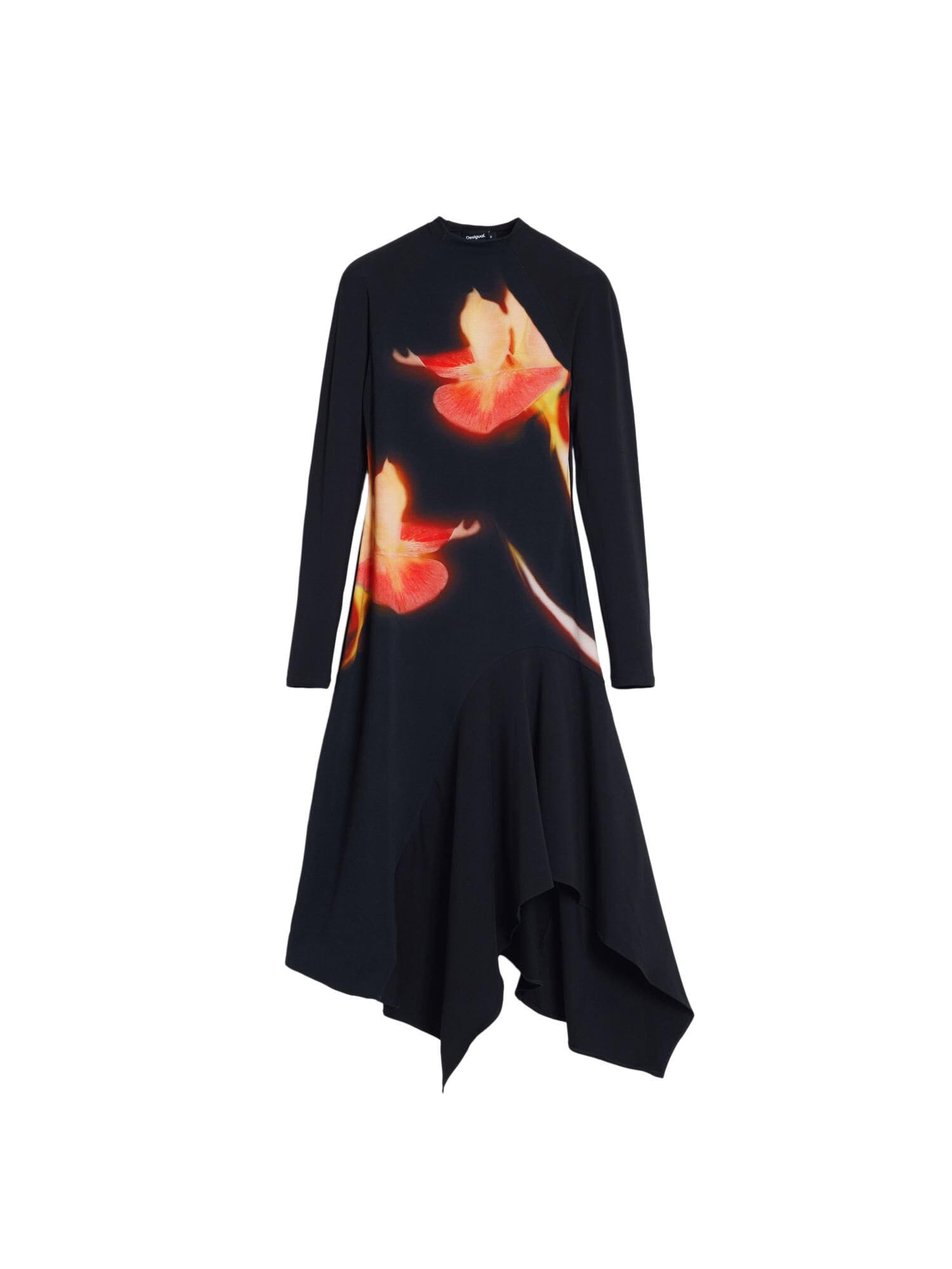 Desigual Vestido  naranja / negro