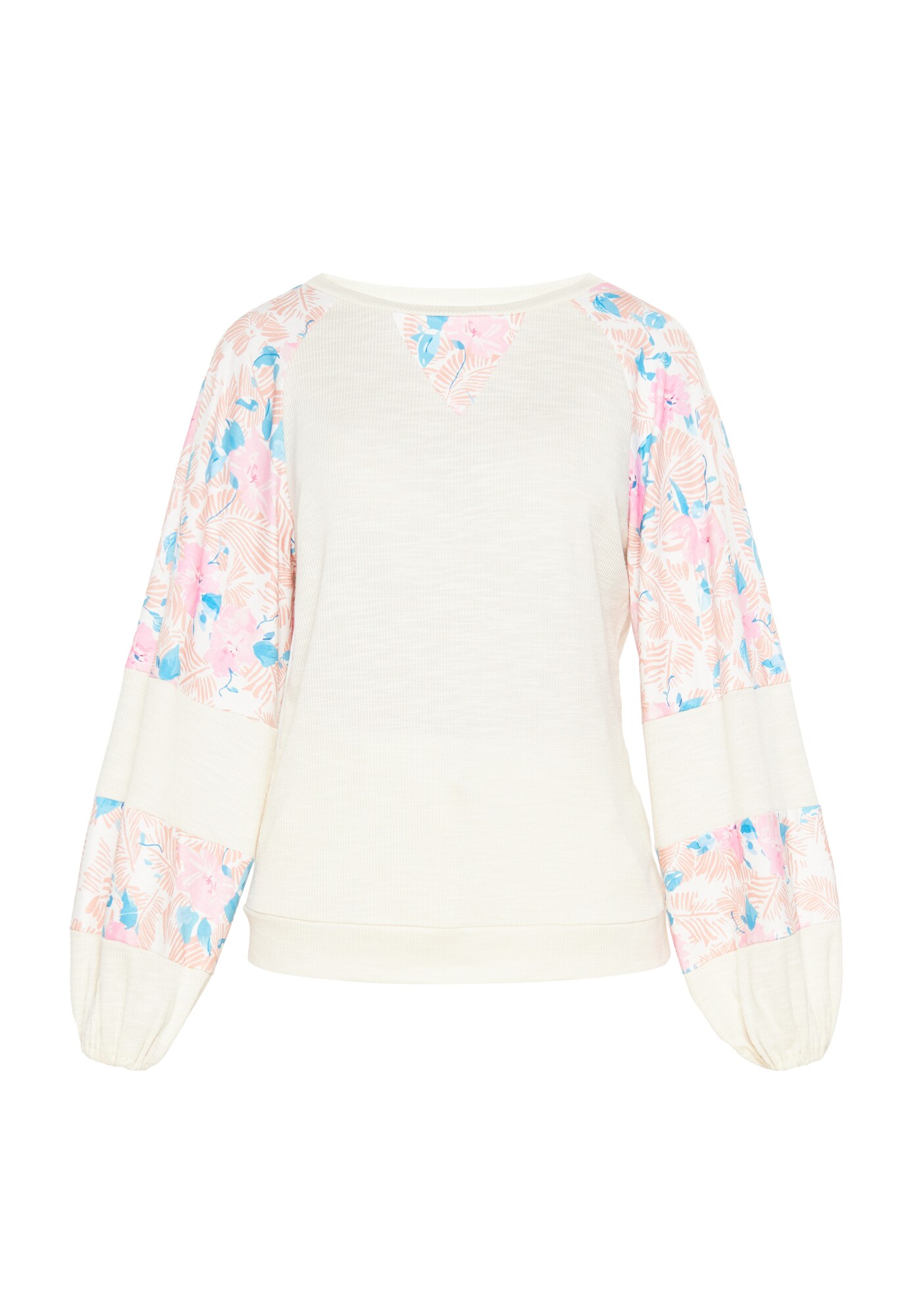 ebeeza Blusa  azul / rosa / offwhite