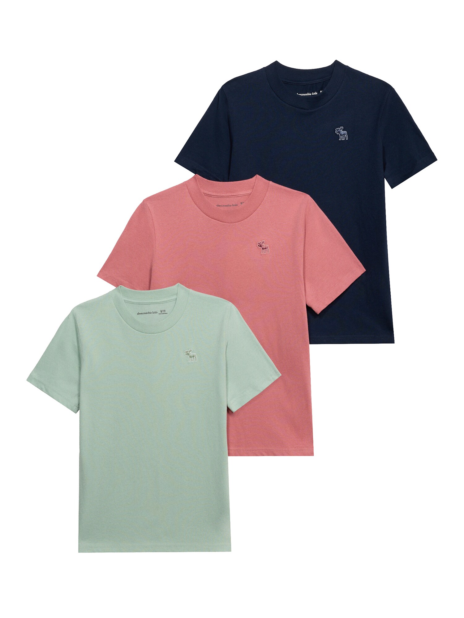 Abercrombie & Fitch Tricou  bleumarin / verde pastel / roșu deschis