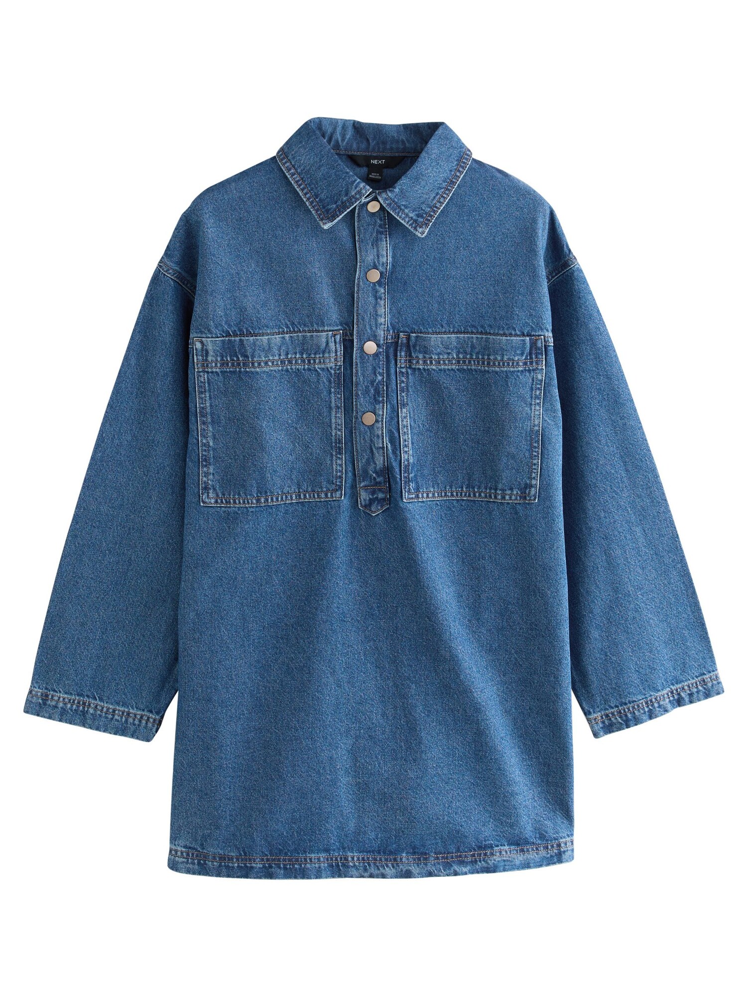Next Rochie tip bluză  albastru denim