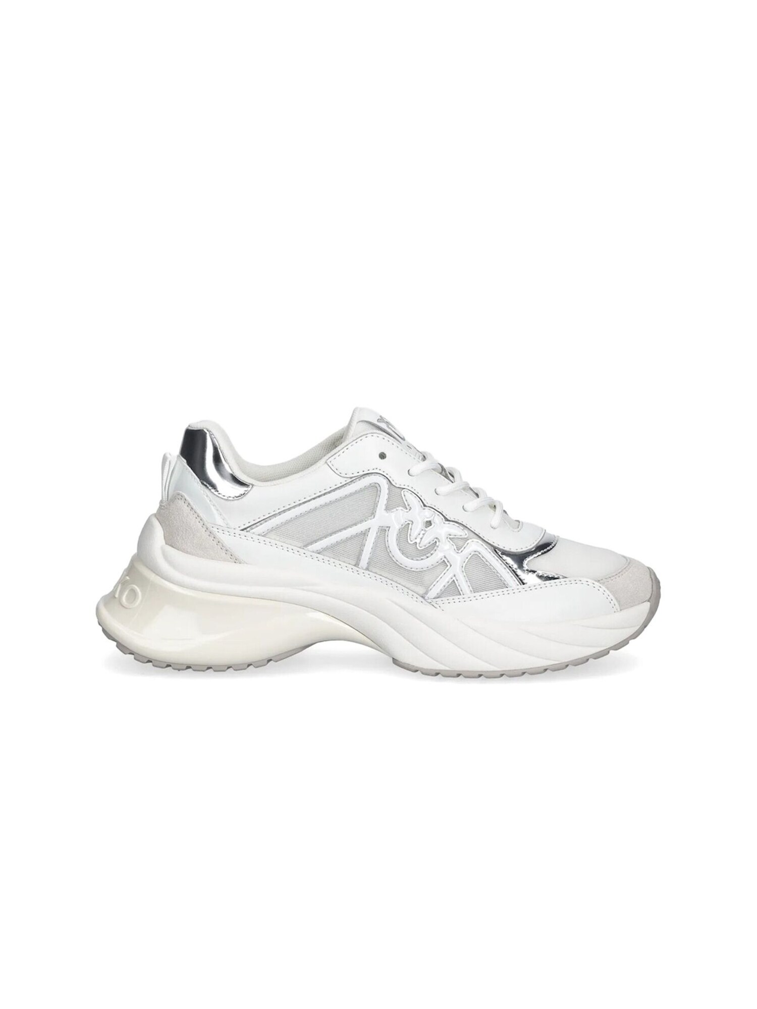PINKO Zapatillas deportivas bajas 'Ariel 33 - Sneaker Calf Leather/Net/Cow Suede'  blanco