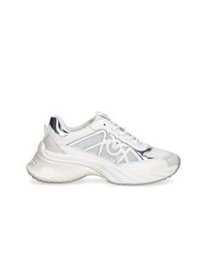 PINKO Zapatillas deportivas bajas 'Ariel 33 - Sneaker Calf Leather/Net/Cow Suede'  blanco