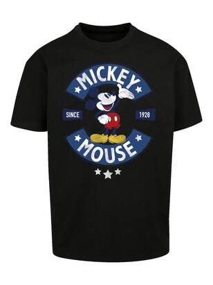 F4NT4STIC Shirt ‘Disney Mickey Mouse Rocker’ Gemengde kleuren / Zwart