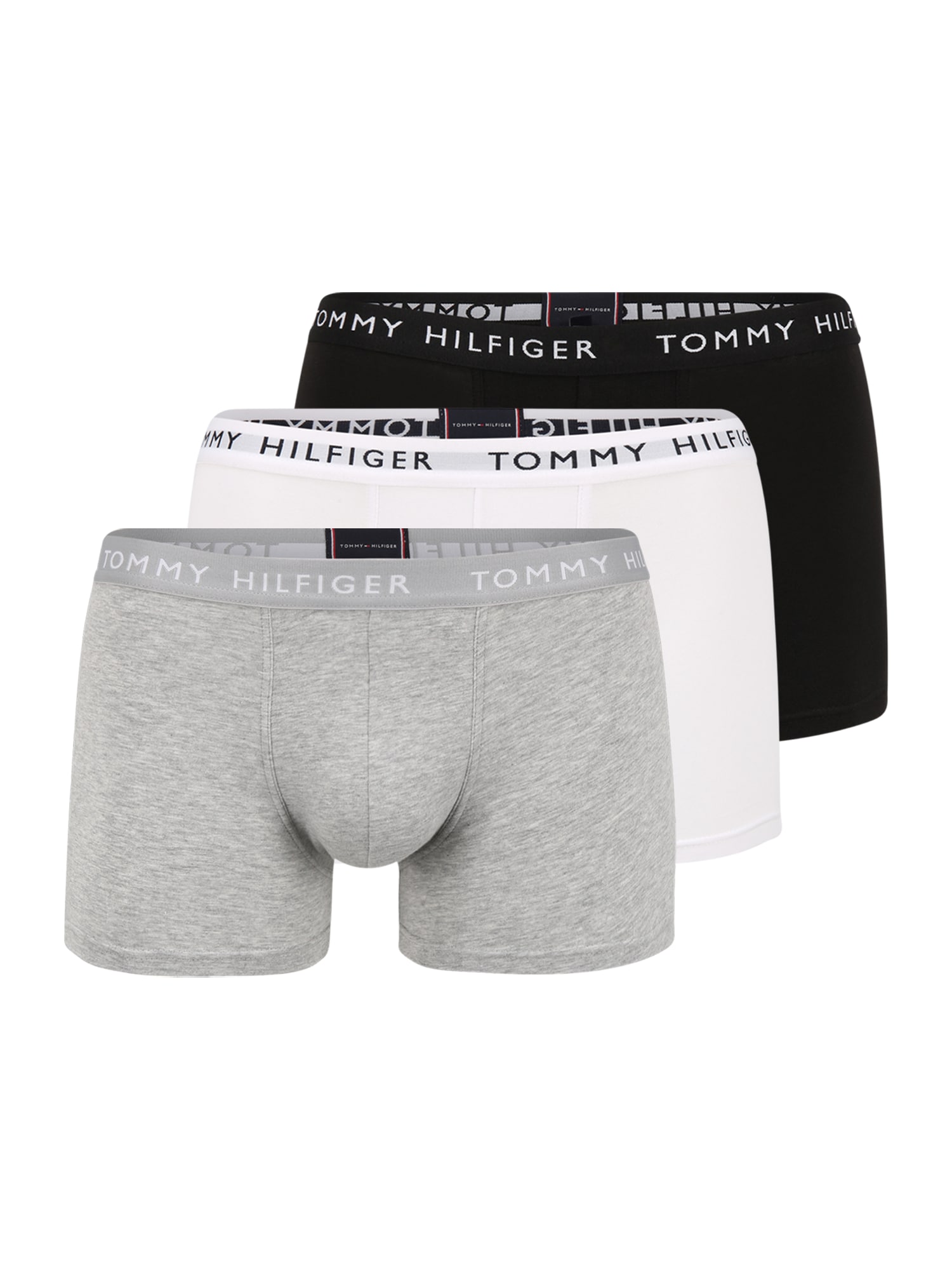 Tommy Hilfiger Underwear Boxerky 'Essential'  sivá melírovaná / čierna / biela
