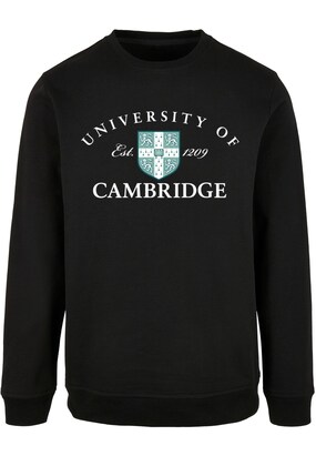 Merchcode Sweatshirt ‘University Of Cambridge – Est 1209’ Smaragd / Riet / Zwart / Wit