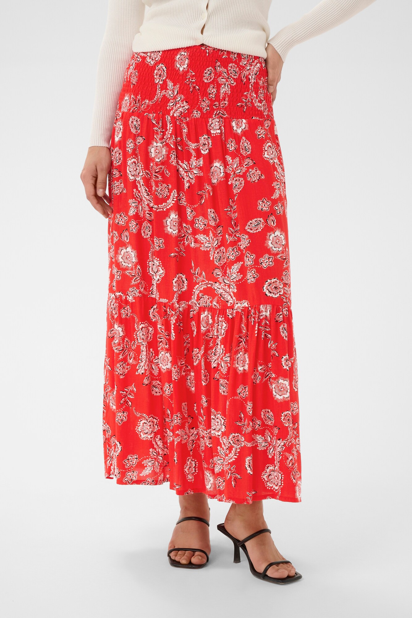 Kaffe Falda 'KAMaxi' rojo / negro / blanco