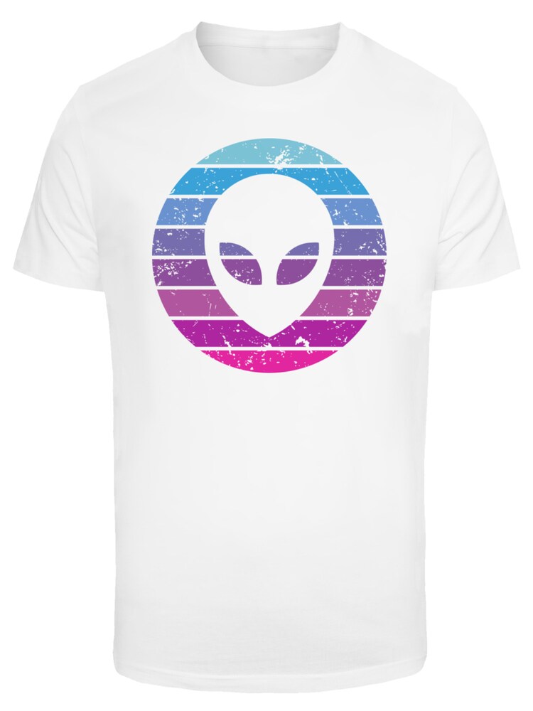 F4NT4STIC T-Shirt 'Alien Kopf' Herren Größe XS blau / lila / pink / weiß