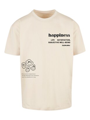 F4NT4STIC Shirt ‘Happiness’ Sand / Zwart