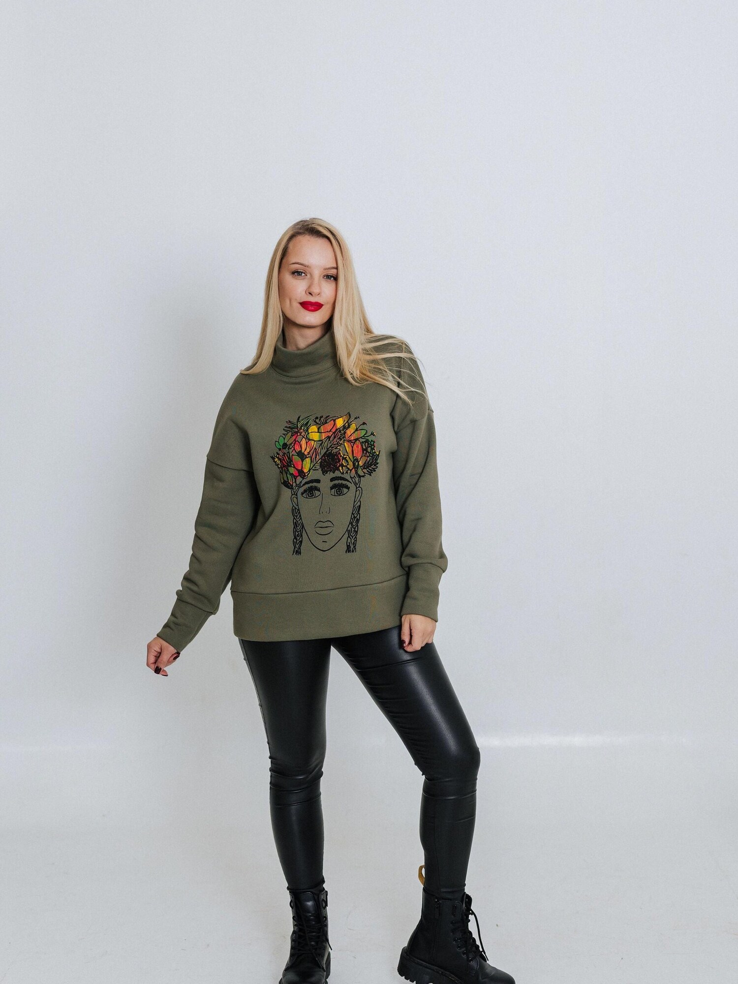 RADADA Sudadera 'FLOWER GIRL'  caqui