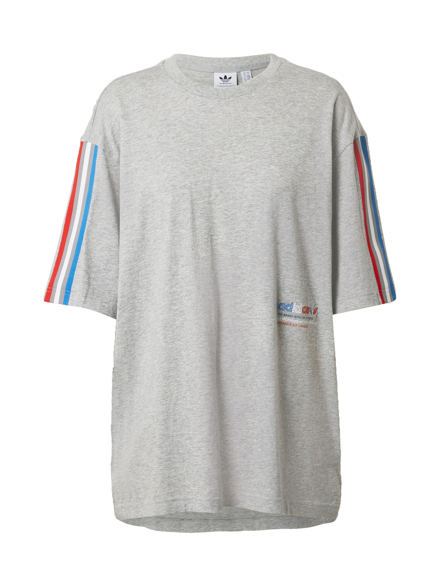 ADIDAS ORIGINALS Marškinėliai  margai pilka / balta / dangaus žydra / raudona