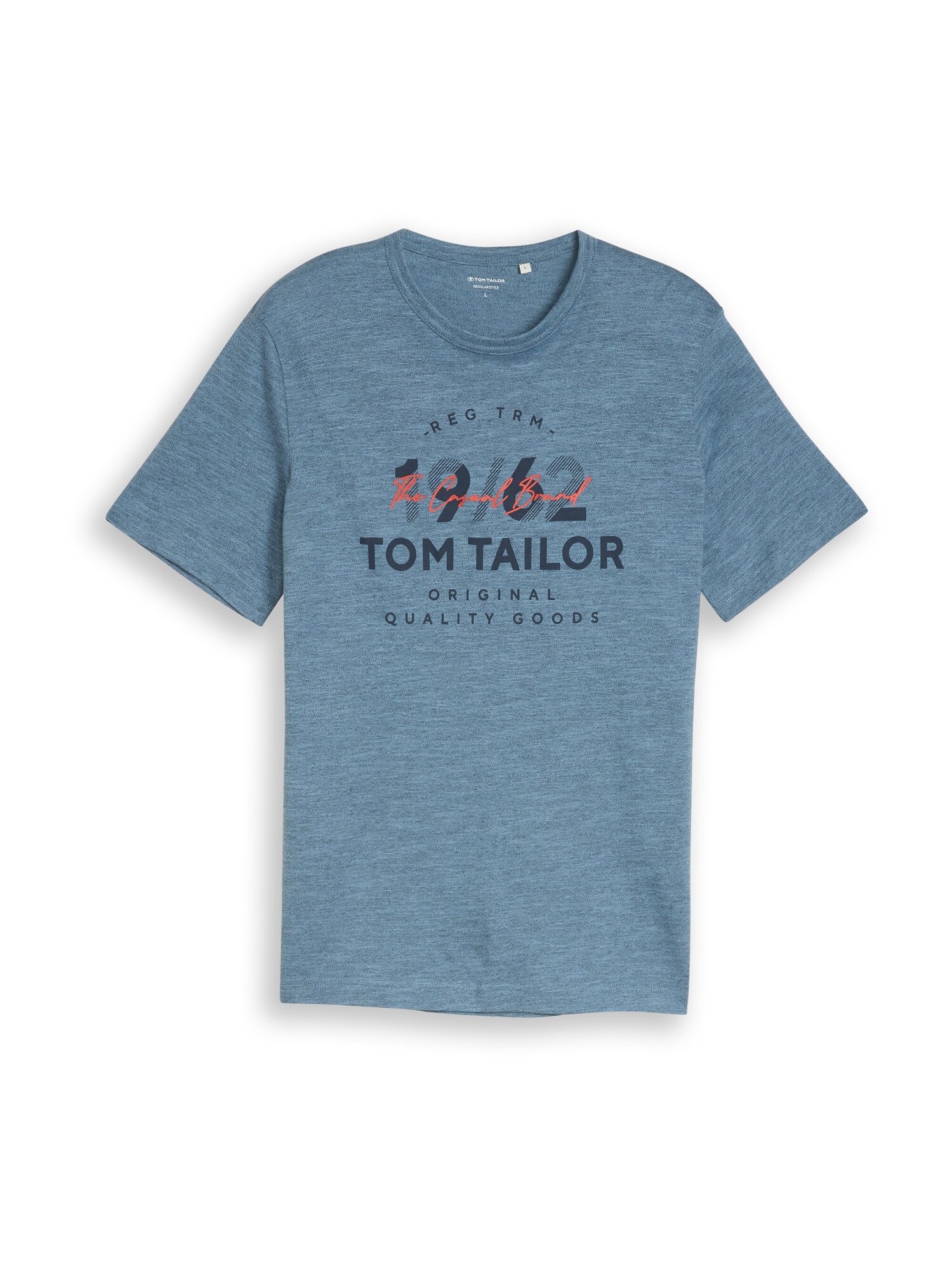 TOM TAILOR Tricou  albastru noapte / albastru amestec / roșu deschis