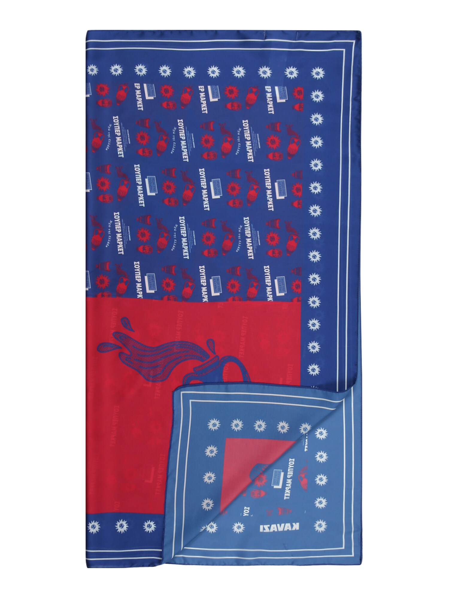 KAVAZI Batistă  albastru / roșu