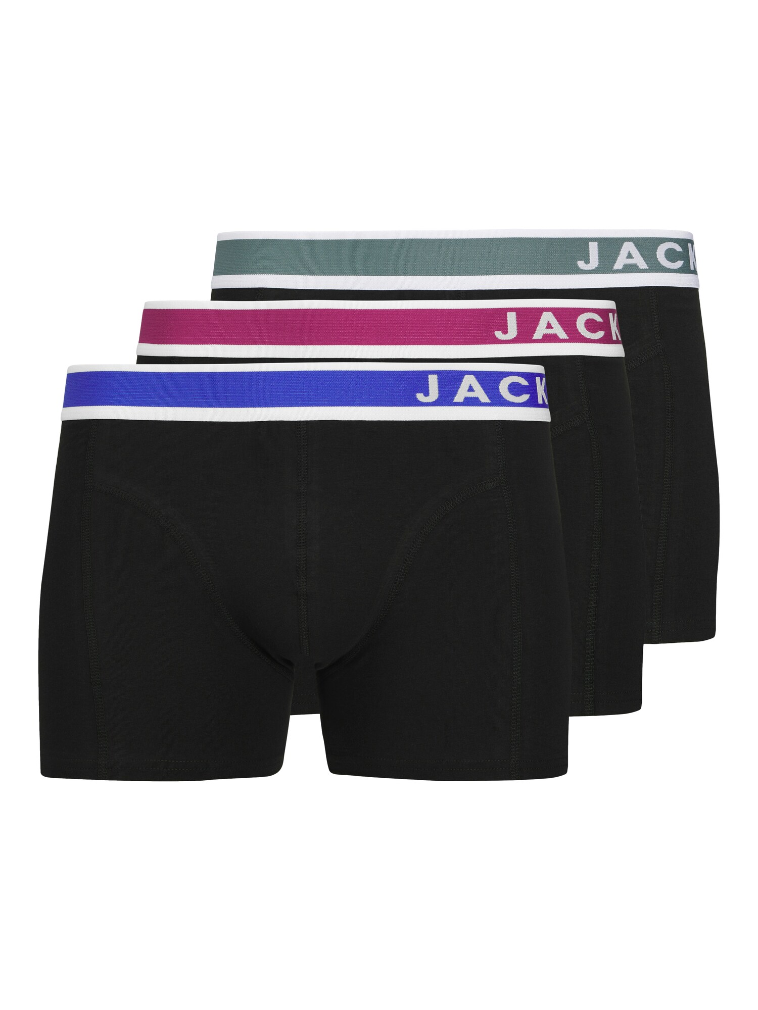 JACK & JONES Boxeri JACEASTON  albastru regal / verde smarald / negru / alb
