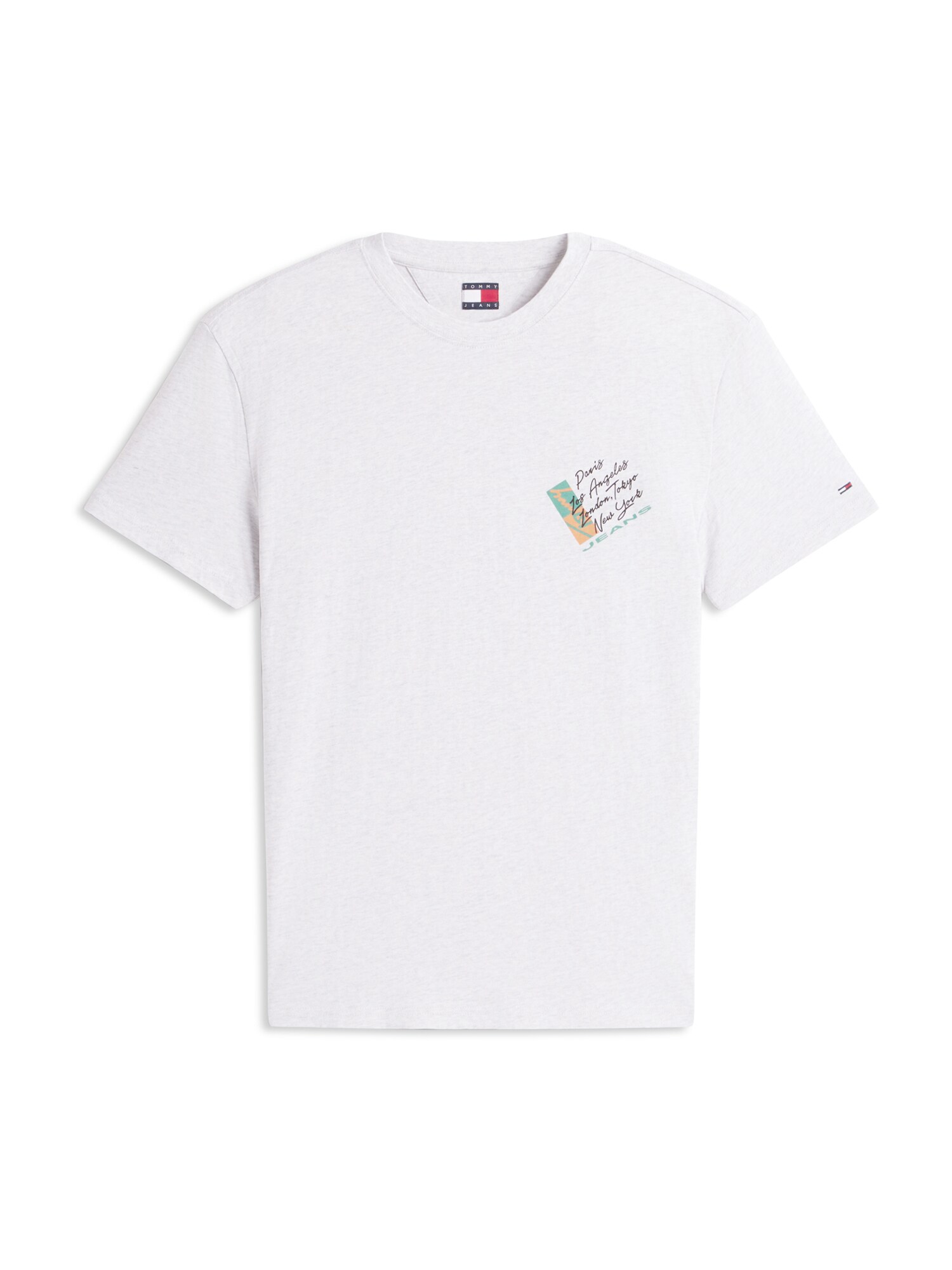 Tommy Jeans Tricou  gri amestecat / verde / portocaliu / negru