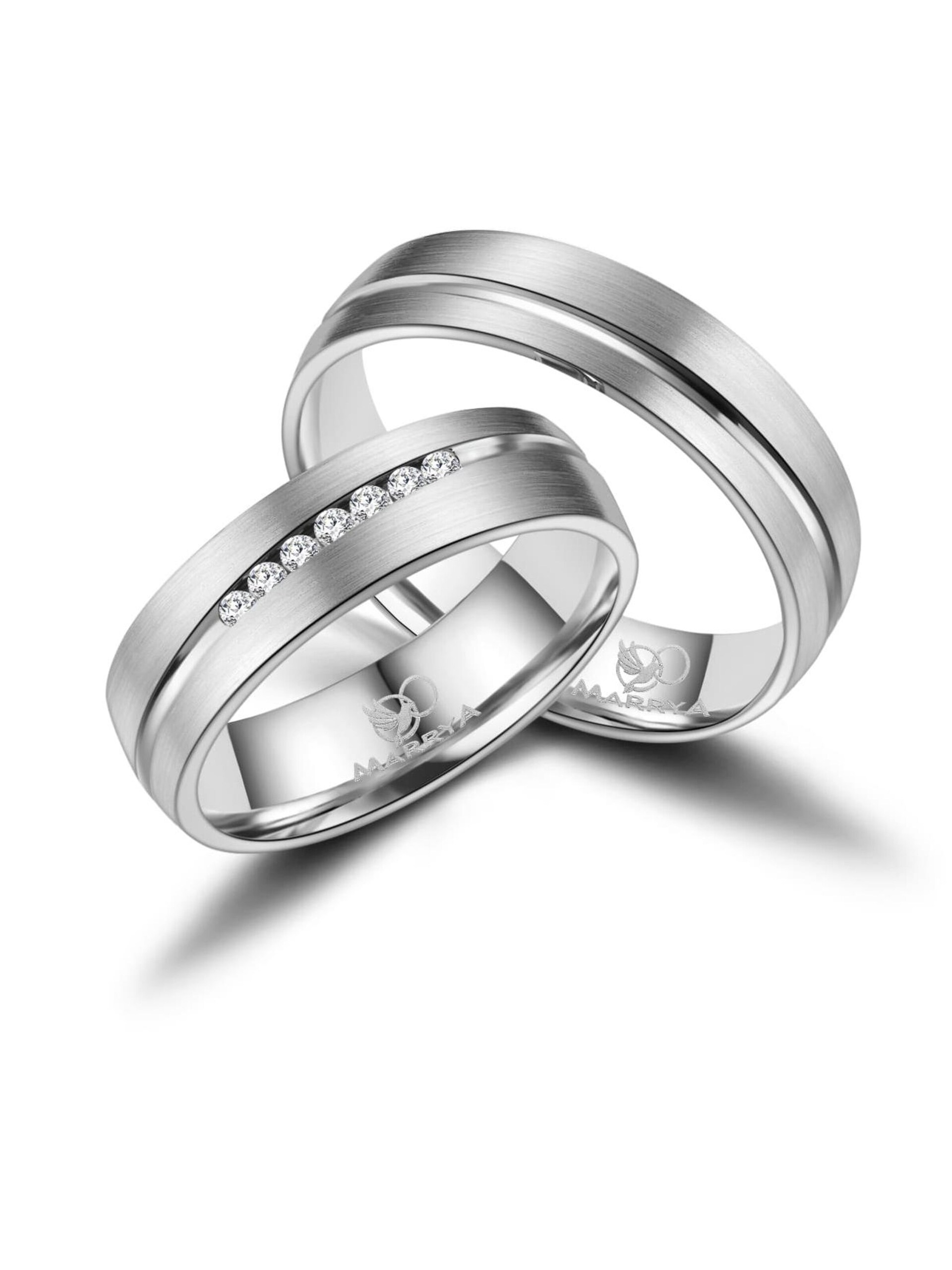 MARRYA Ring 'MARRYA ES-09 Ehering aus Edelstahl Silberfarben' dam
