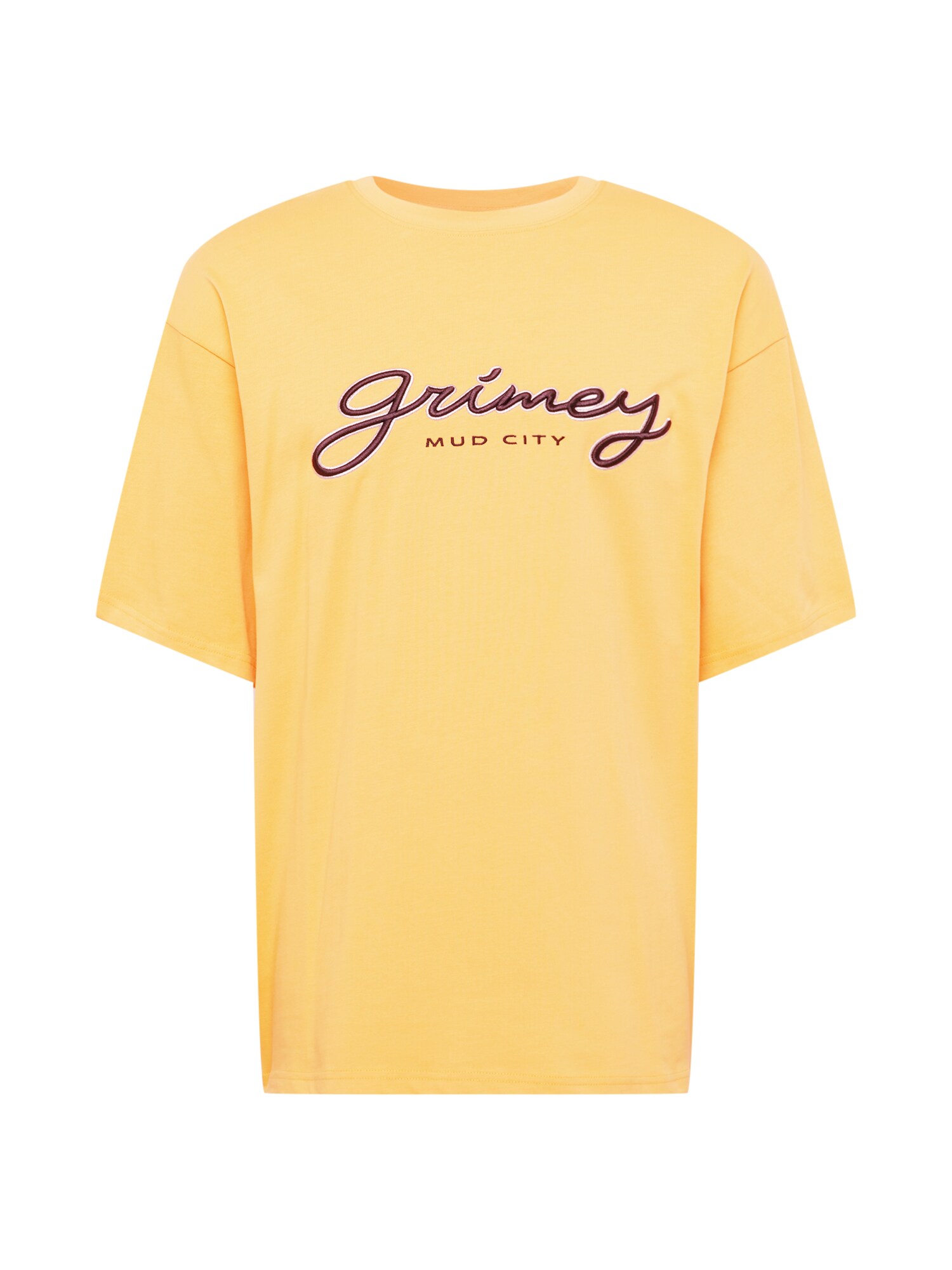 Grimey Marškinėliai 'DUST STORM' geltona / baklažano spalva / tamsiai raudona