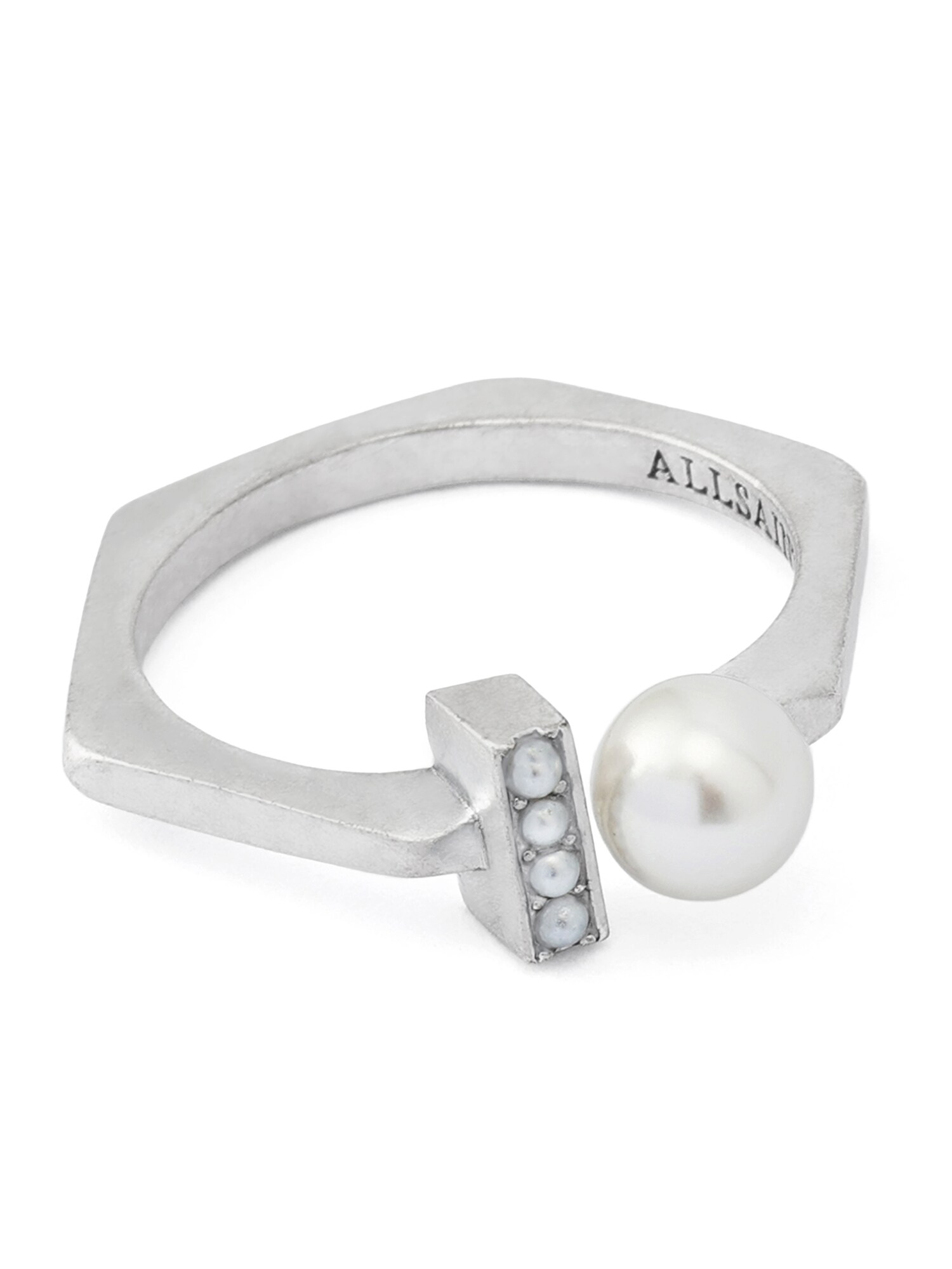 AllSaints Anillo 'Nellie' plata / blanco perla – imagen 3