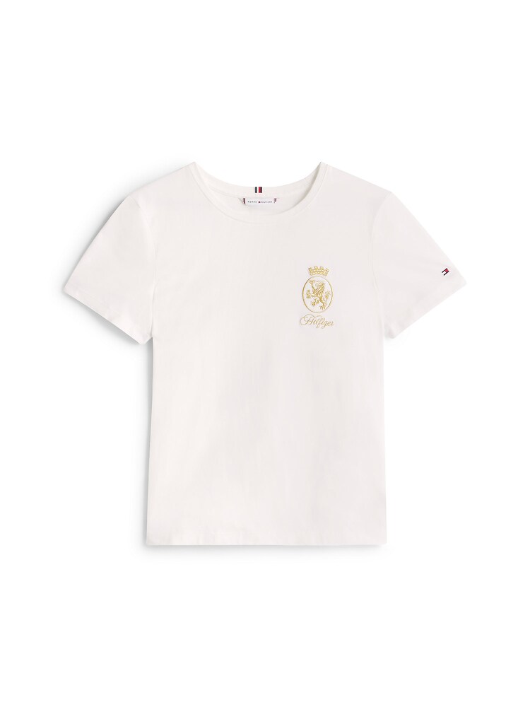 TOMMY HILFIGER T-Shirt Damen Größe XXS gold / weiß