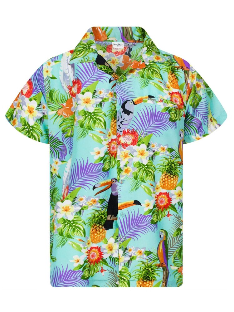 King Kameha Shirt 'Parrot Cockatoo' Herren Größe S hellblau