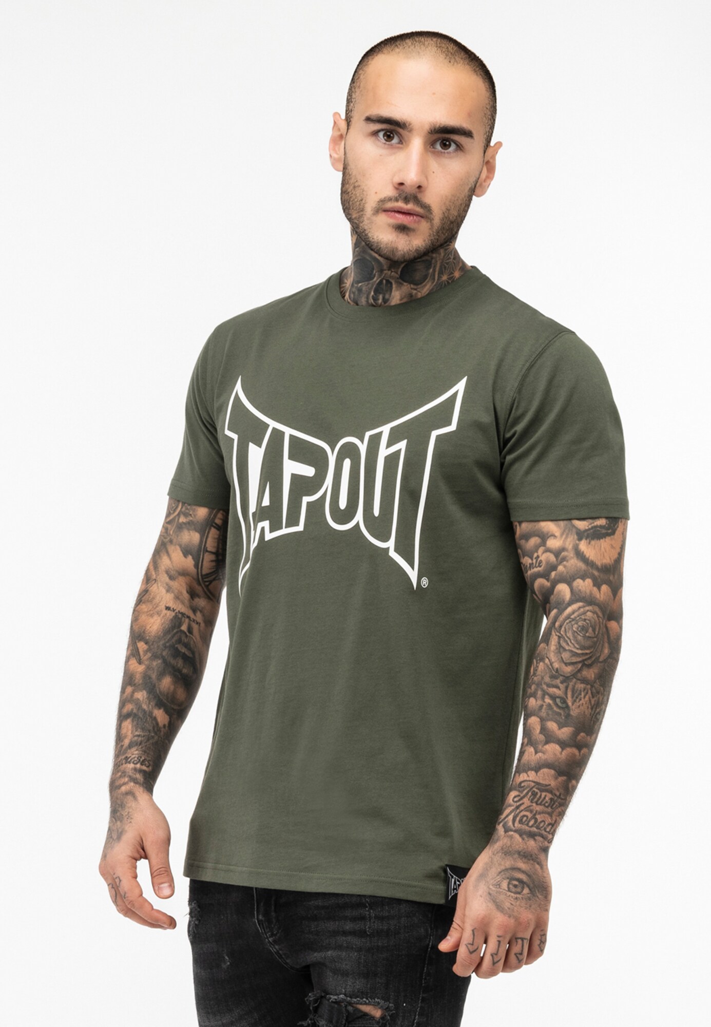 Tapout Póló olíva / fehér termék 2. képe