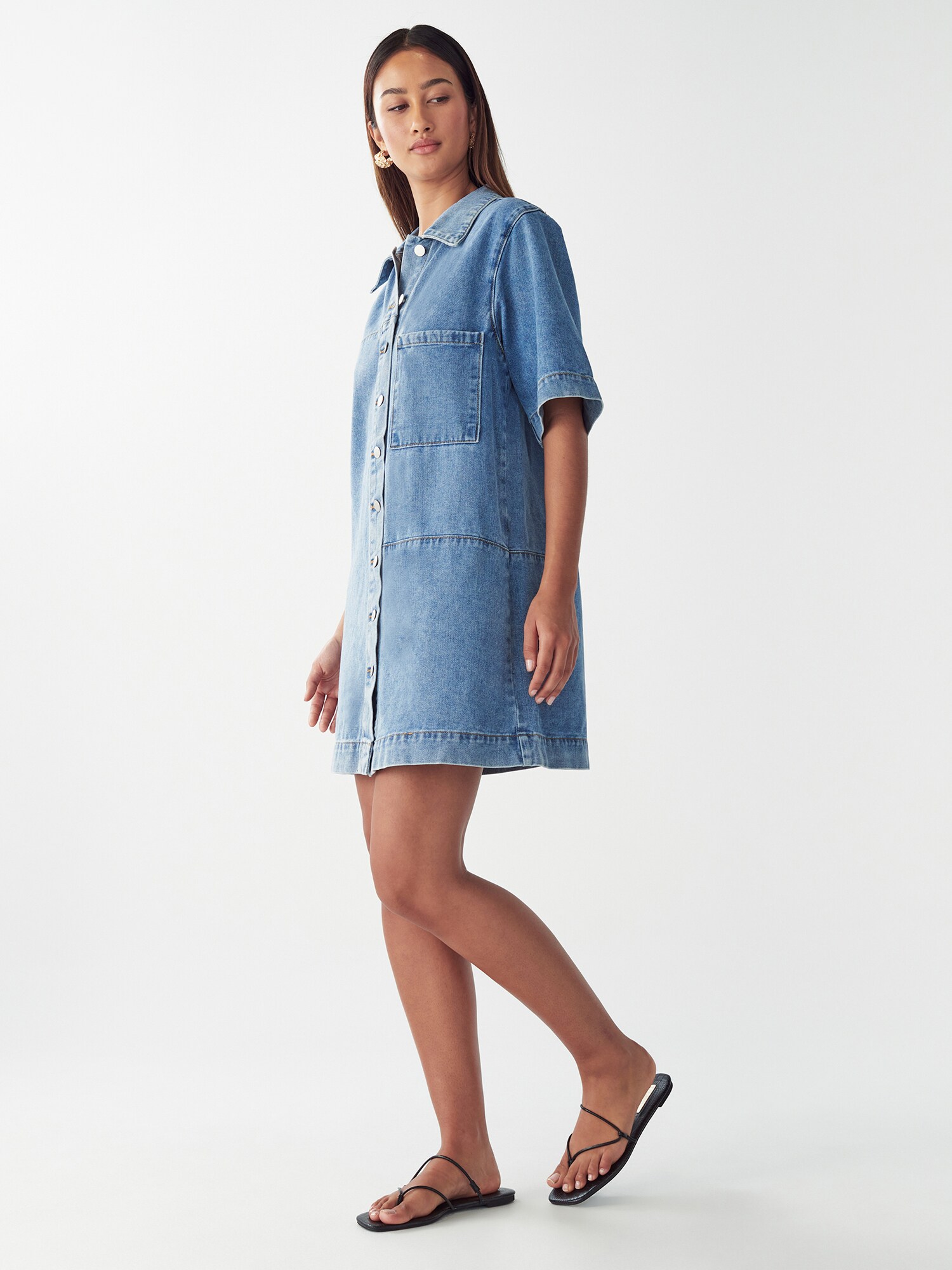 St MRLO Košeľové šaty 'DENIM SHIRT DRESS' modrá (obrázok 3)