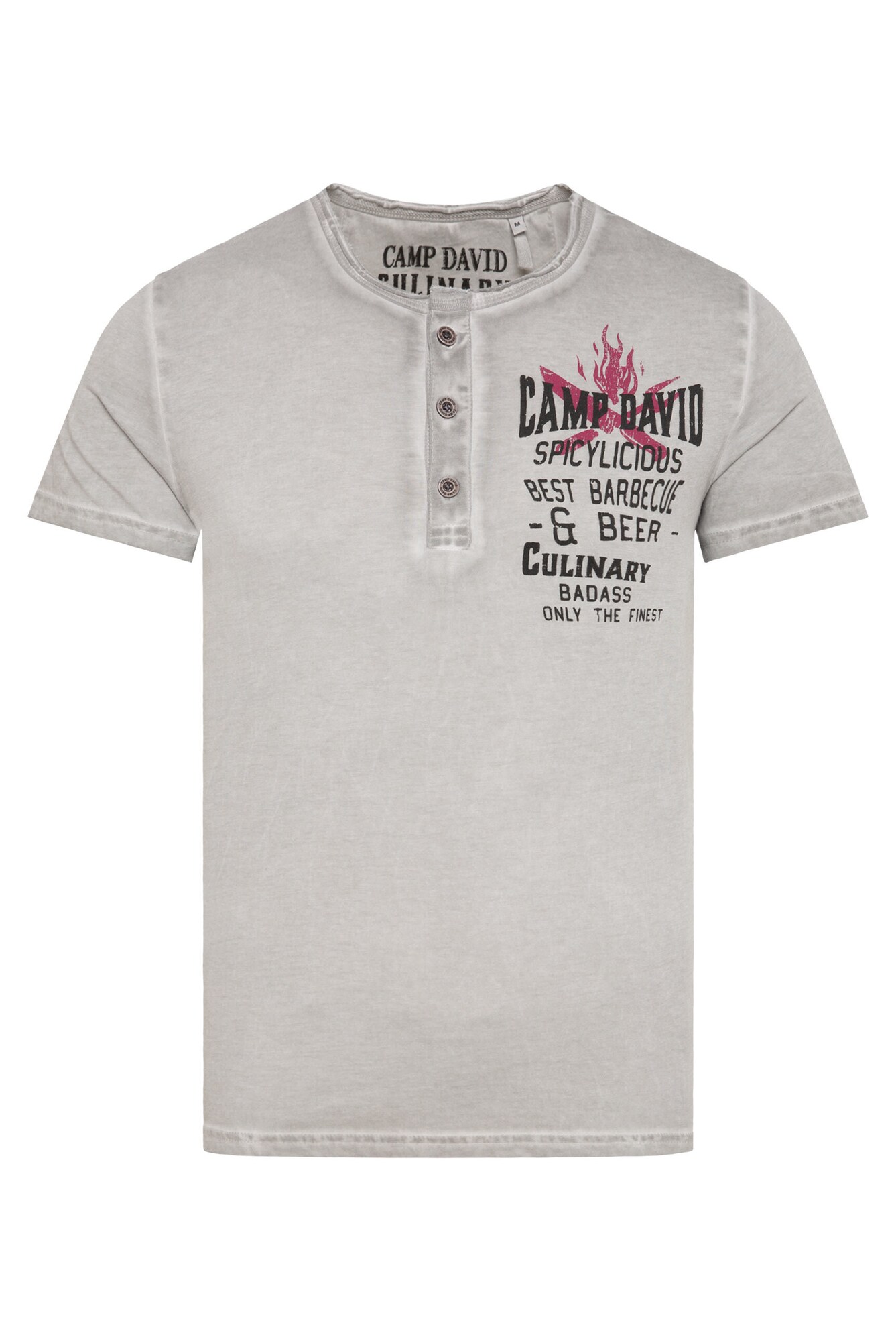 Thumbnail - Henley-Shirt Oil Dyed mit BBQ Prints