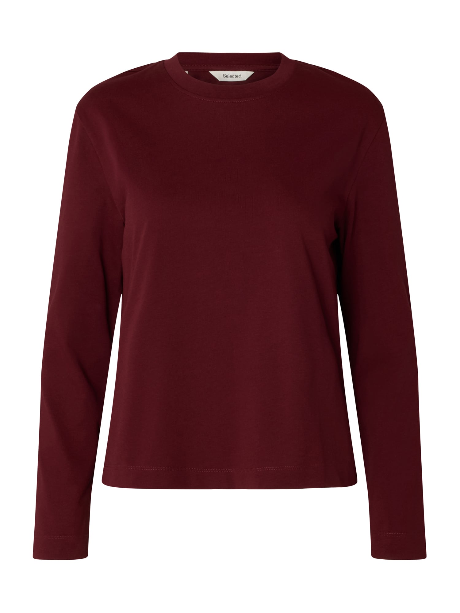 SELECTED Tricou SLFESSENTIAL roşu închis