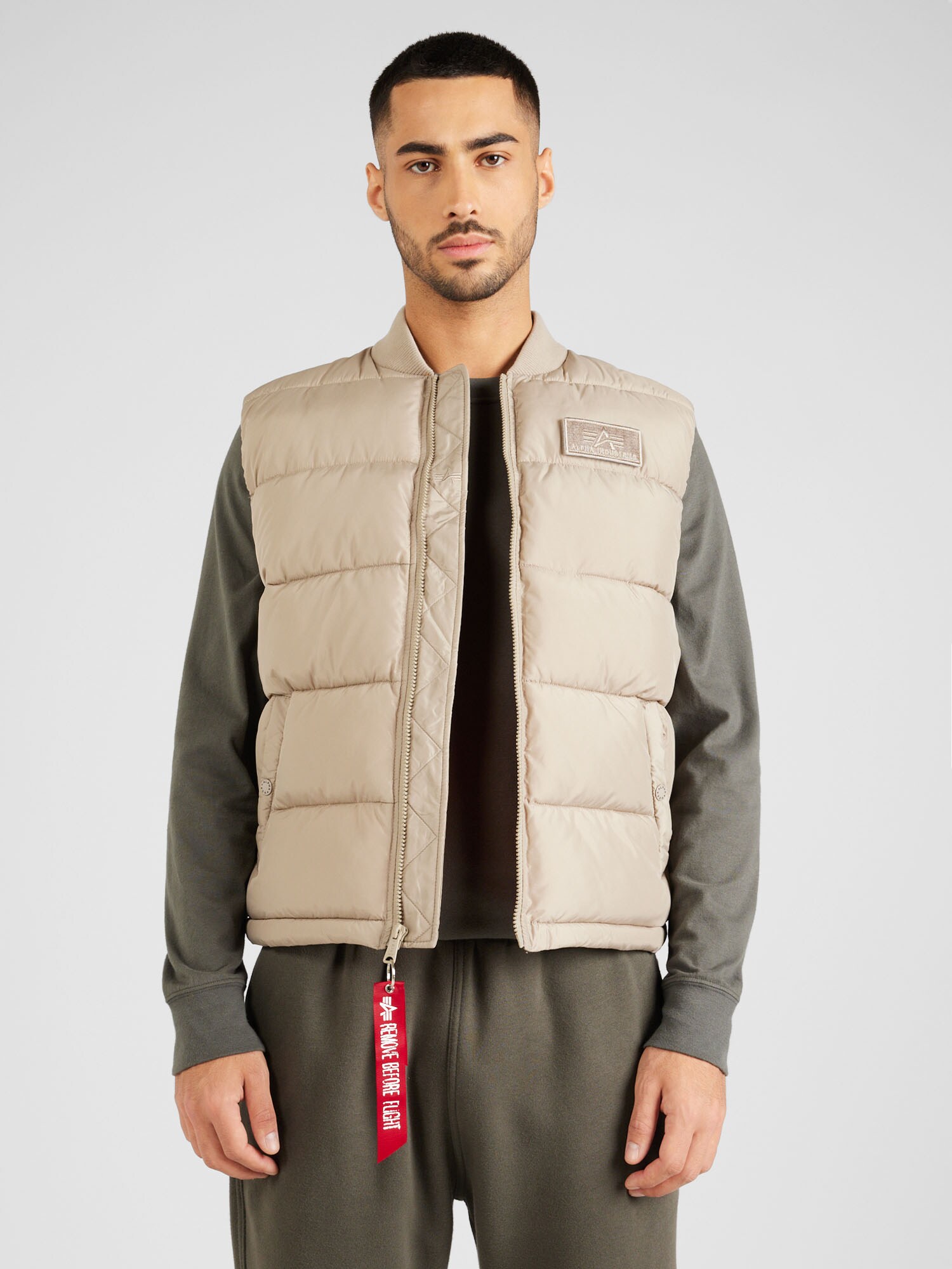 ALPHA INDUSTRIES Mellény  világos bézs / piros / fehér termék 2. képe
