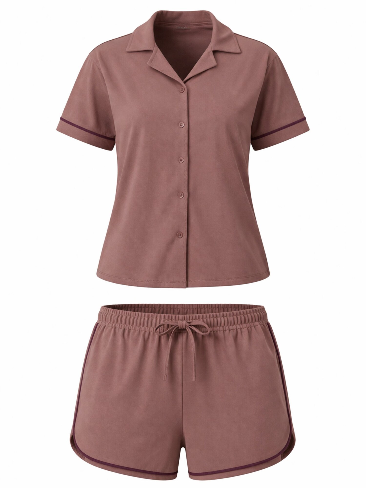 LEAFLETIC Pijama de pantalón corto 'Leafletic Women’s Night Wear Short Set'  marrón