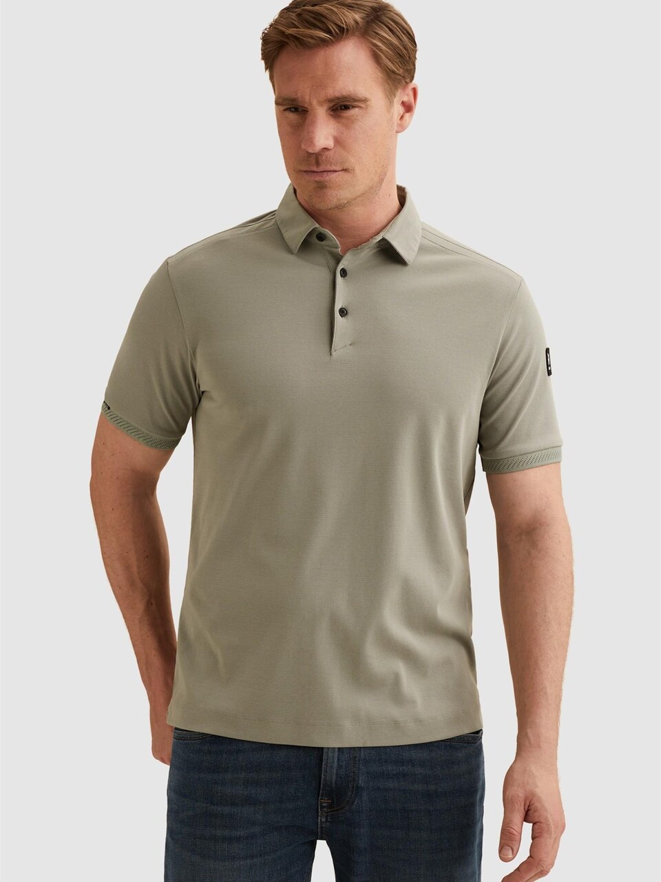 T-shirt 'Polo shirt in interlock jersey with texture'