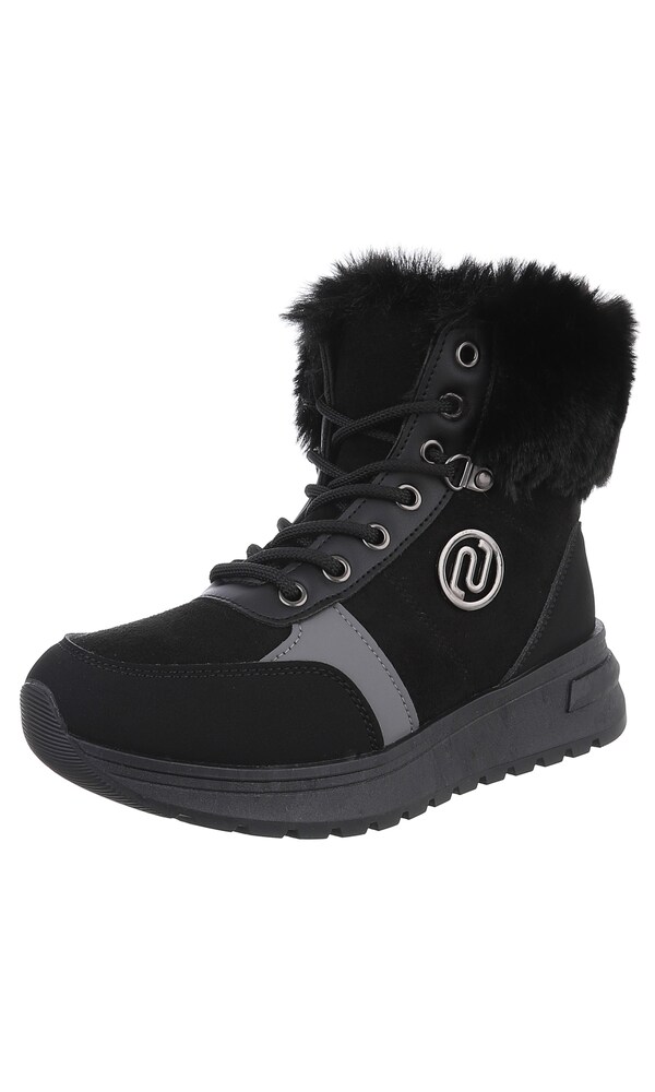 Ital-Design High Heels ' Plateaustiefeletten ' Damen Größe 40 schwarz Winterschuhe