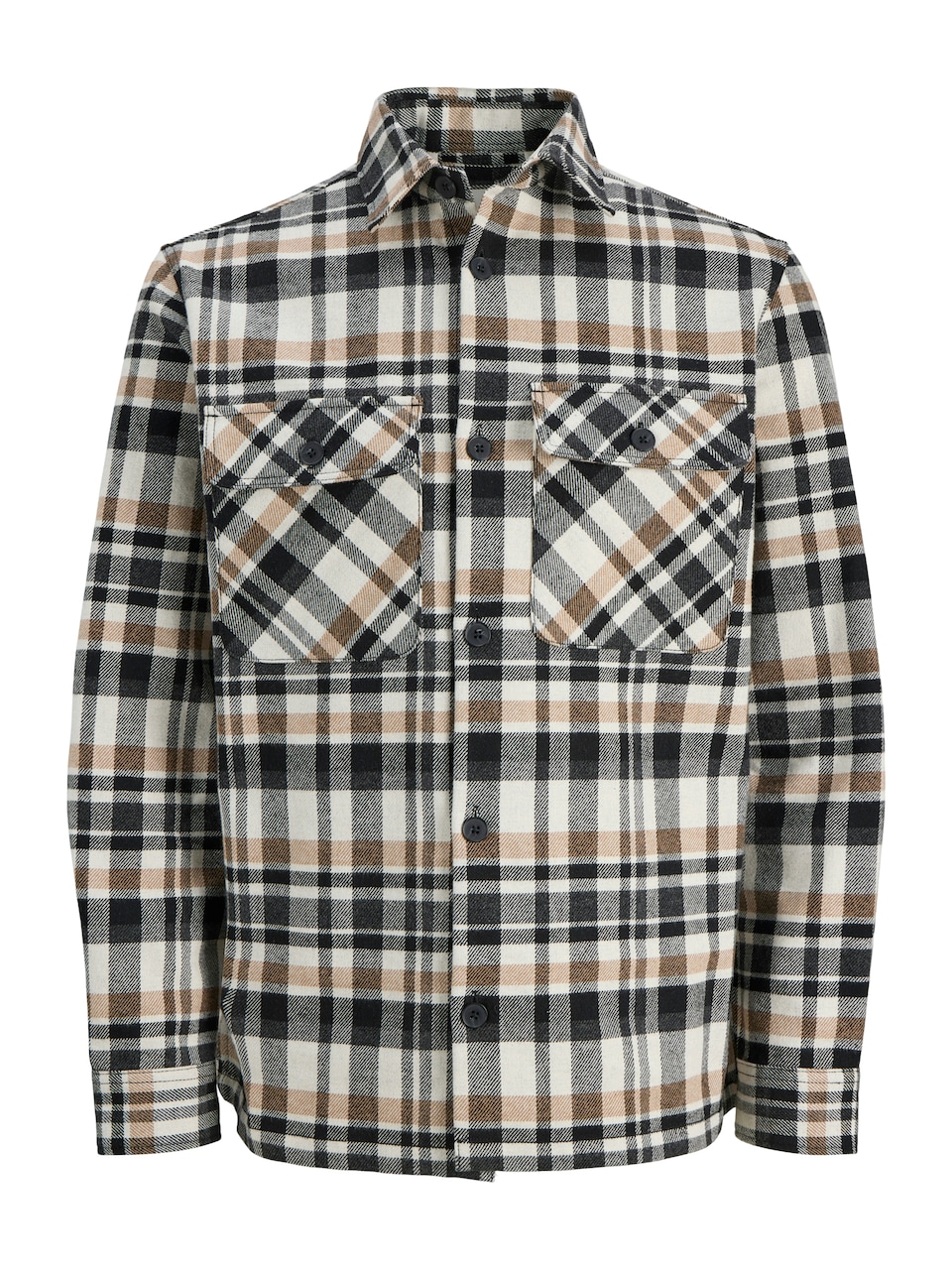 Skjorta 'JPRRayle' beige / svart
