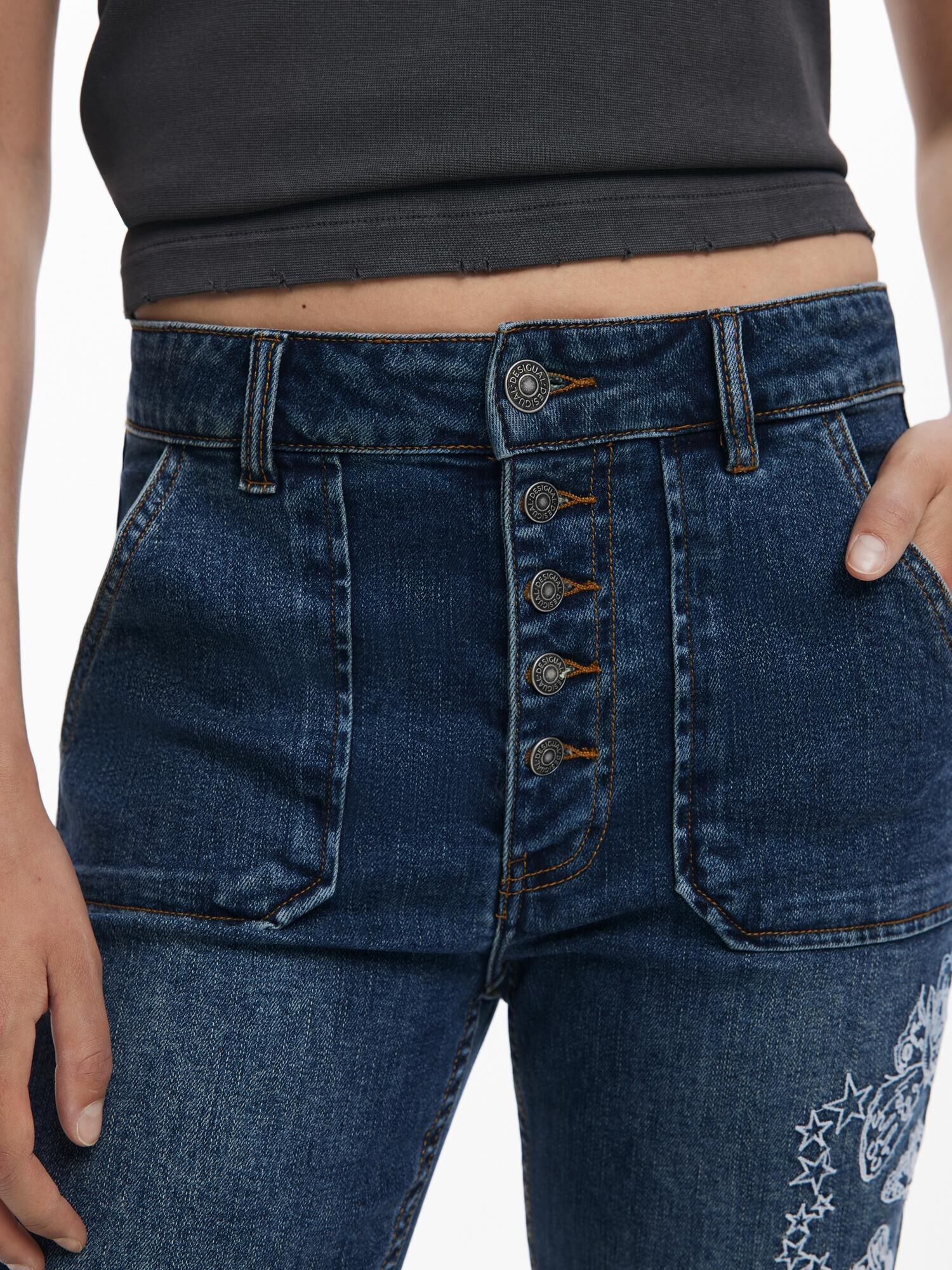 Desigual Džínsy modrá denim / biela (obrázok 6)