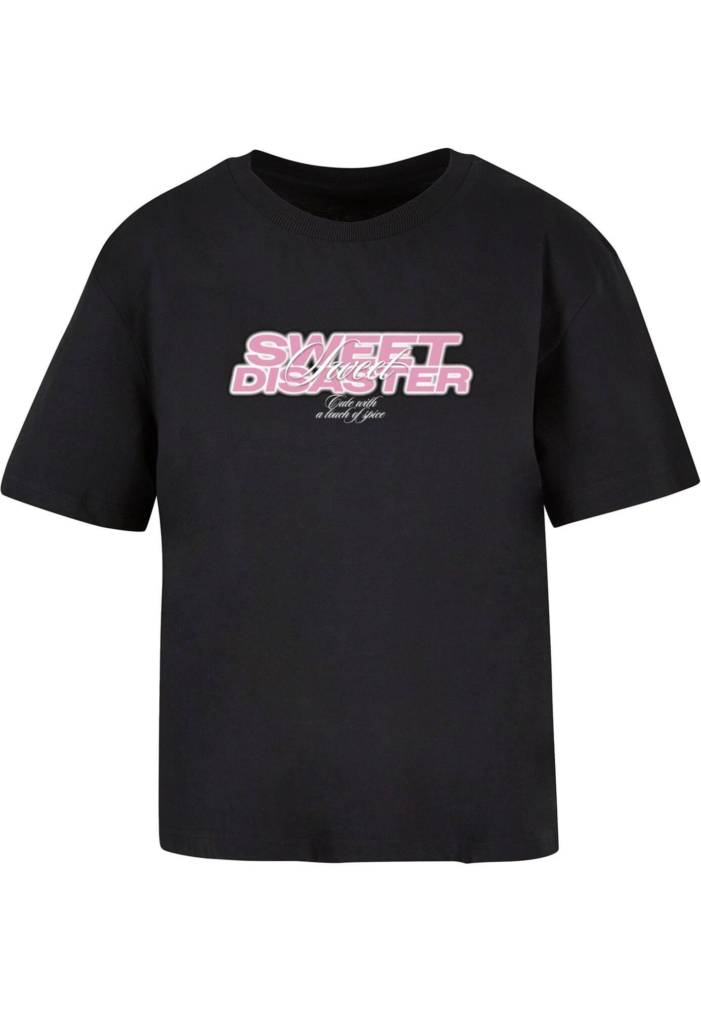 Miss Tee Tricou 'Sweet Disaster'  roz / negru / alb
