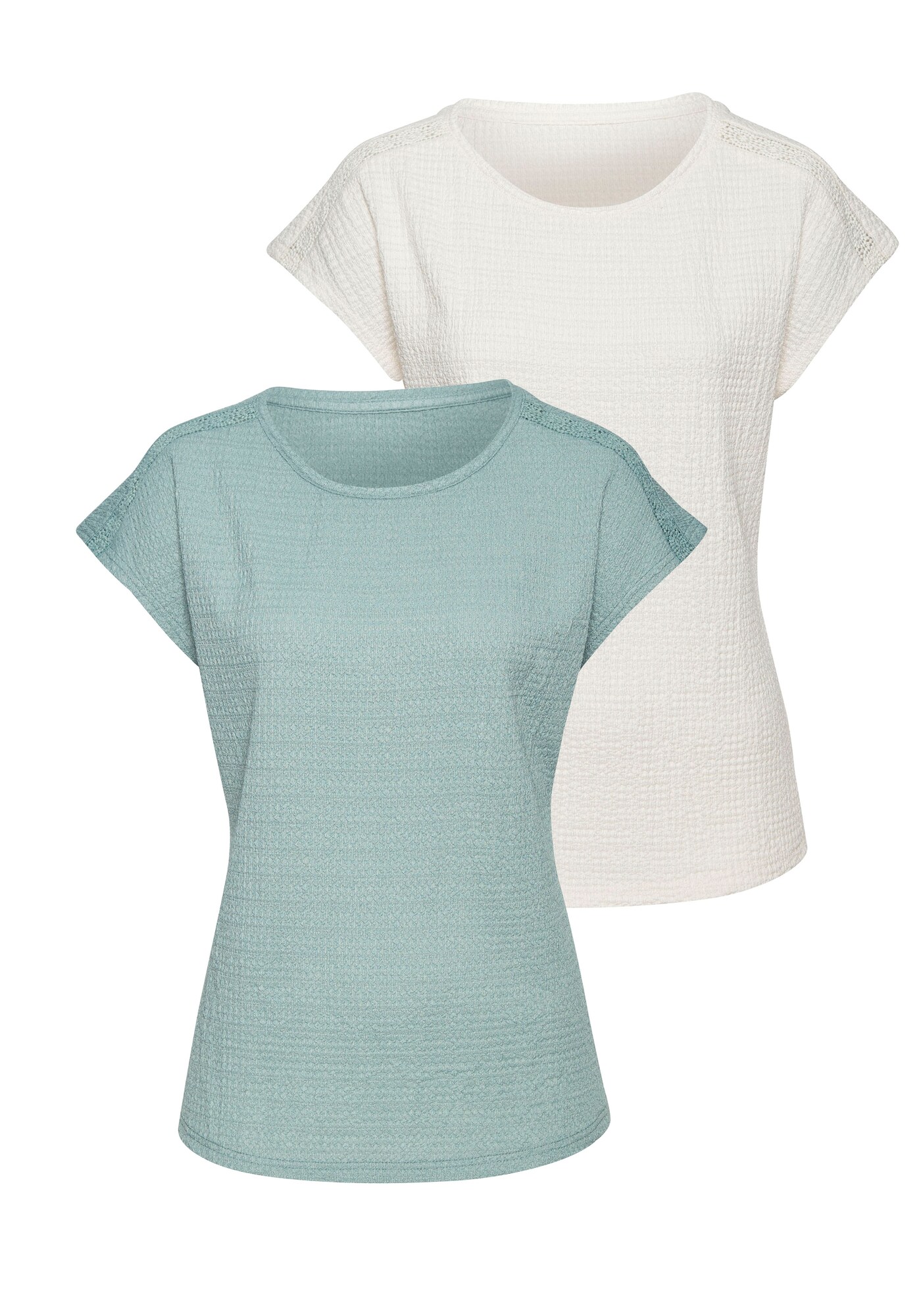 VIVANCE Tricou  verde mentă / alb