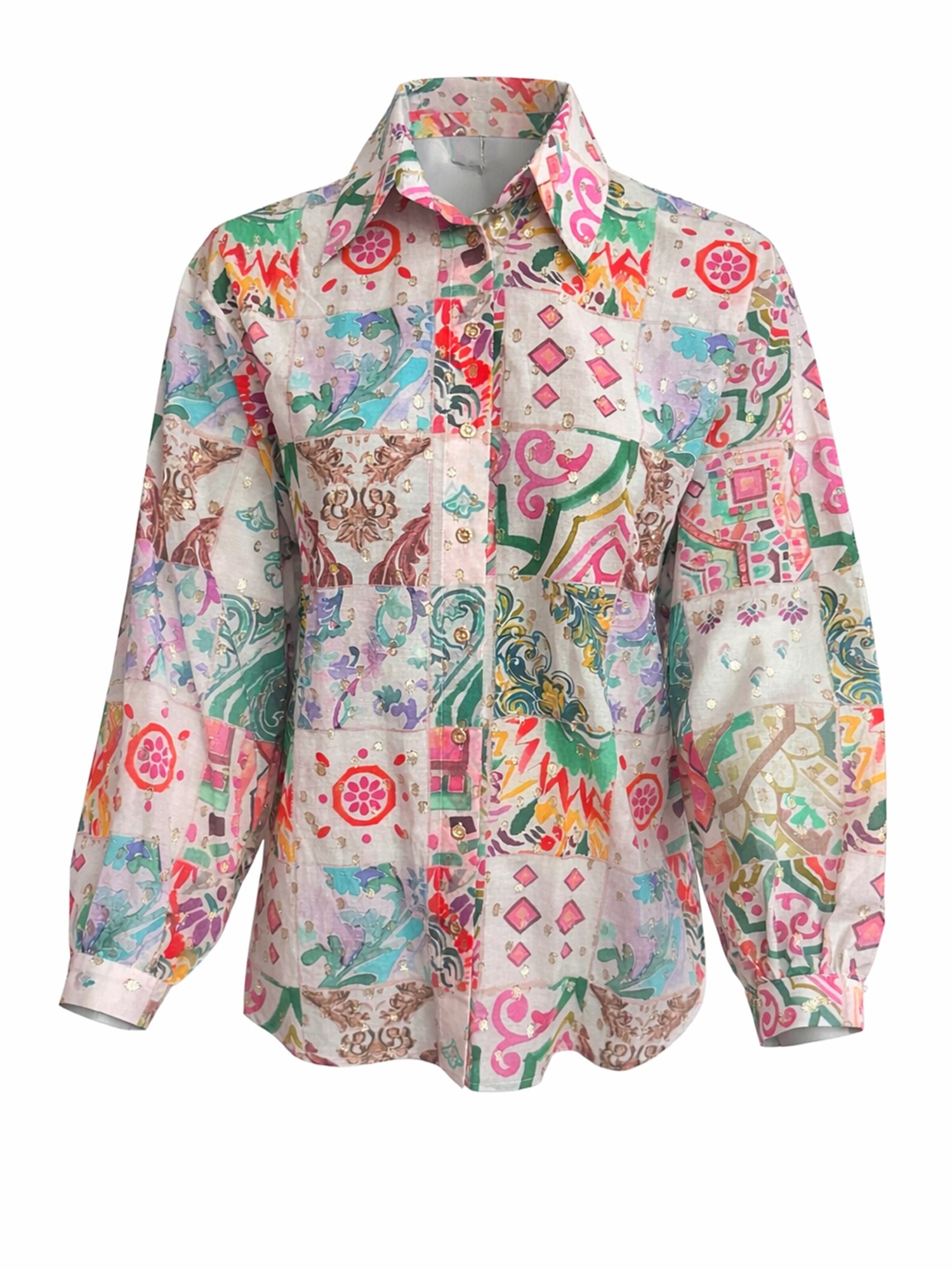 Introvertie VIENNA Camicia da donna 'June Silk Cotton Lurex Blouse'  colori misti