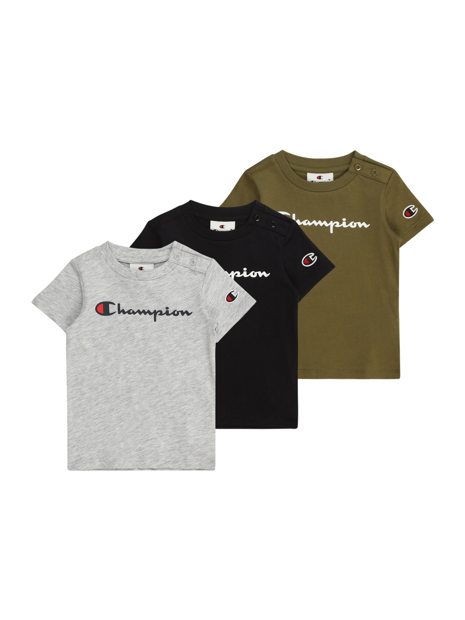 Champion Authentic Athletic Apparel Tričko  svetlosivá / olivová / čierna / biela
