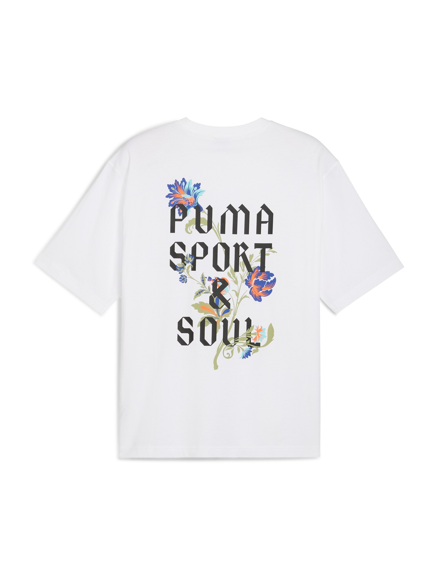 PUMA Póló 'Floral Sport'  kobaltkék / kiwi / fekete / fehér termék 2. képe