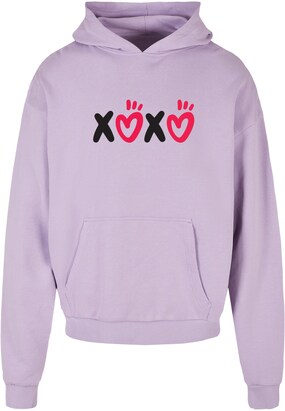 Merchcode Sweatshirt ‘Valentines Day – XOXO’ Lila / Pink / Zwart