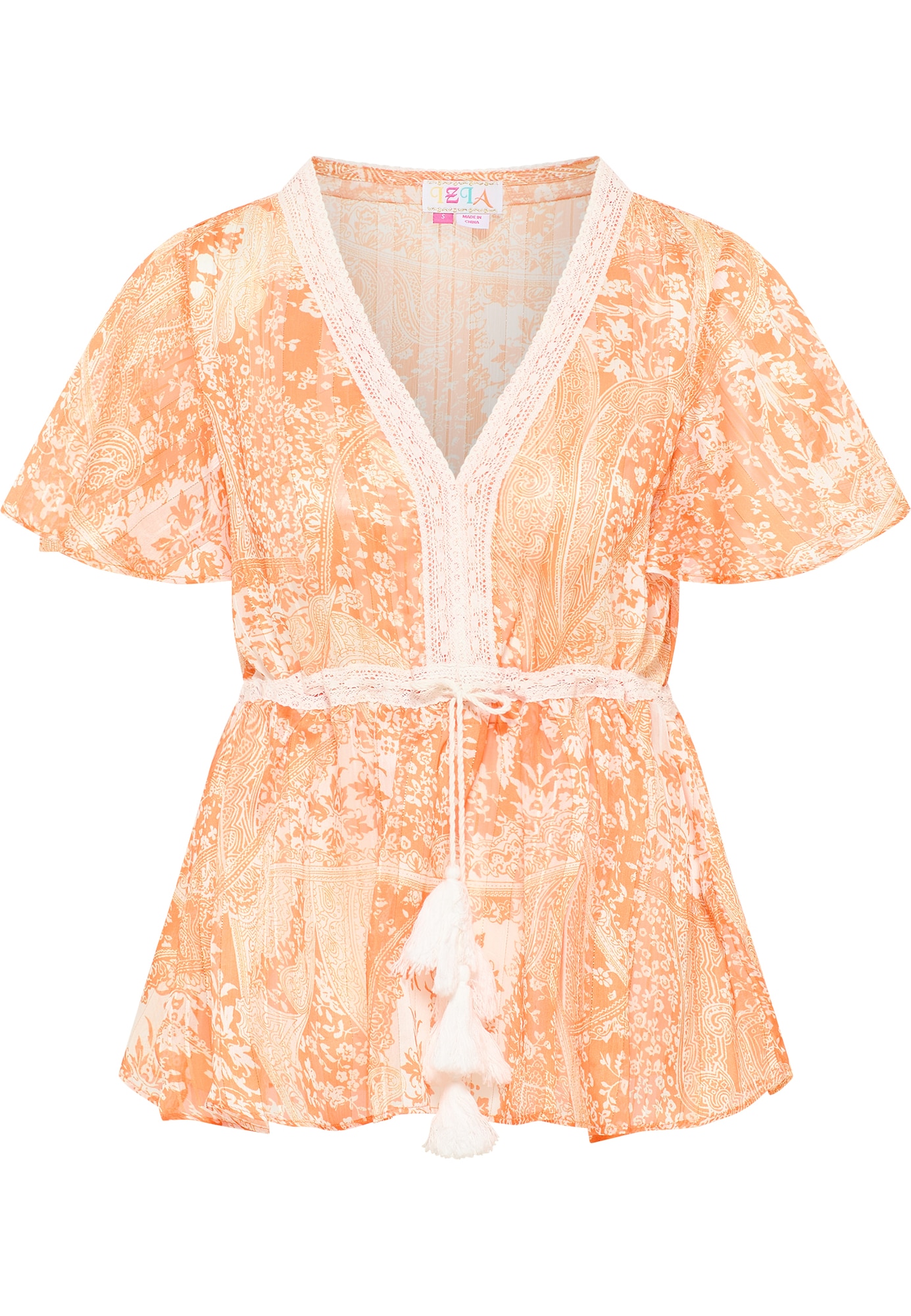 IZIA Blusa naranja / blanco