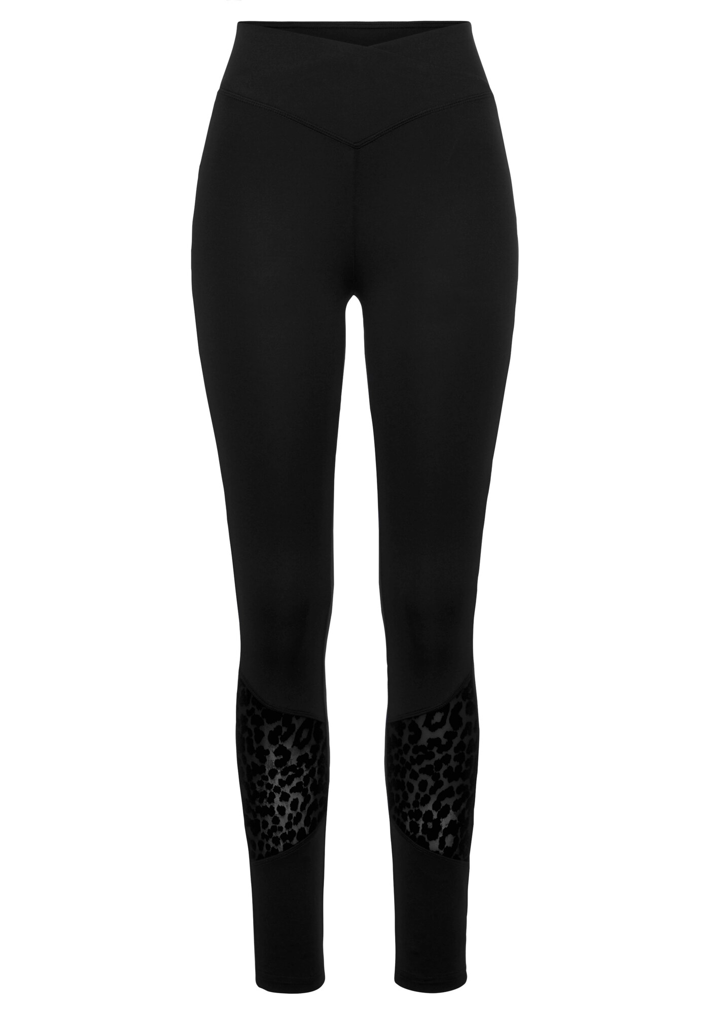 LASCANA ACTIVE Sportinės kelnės pilka / juoda / balta