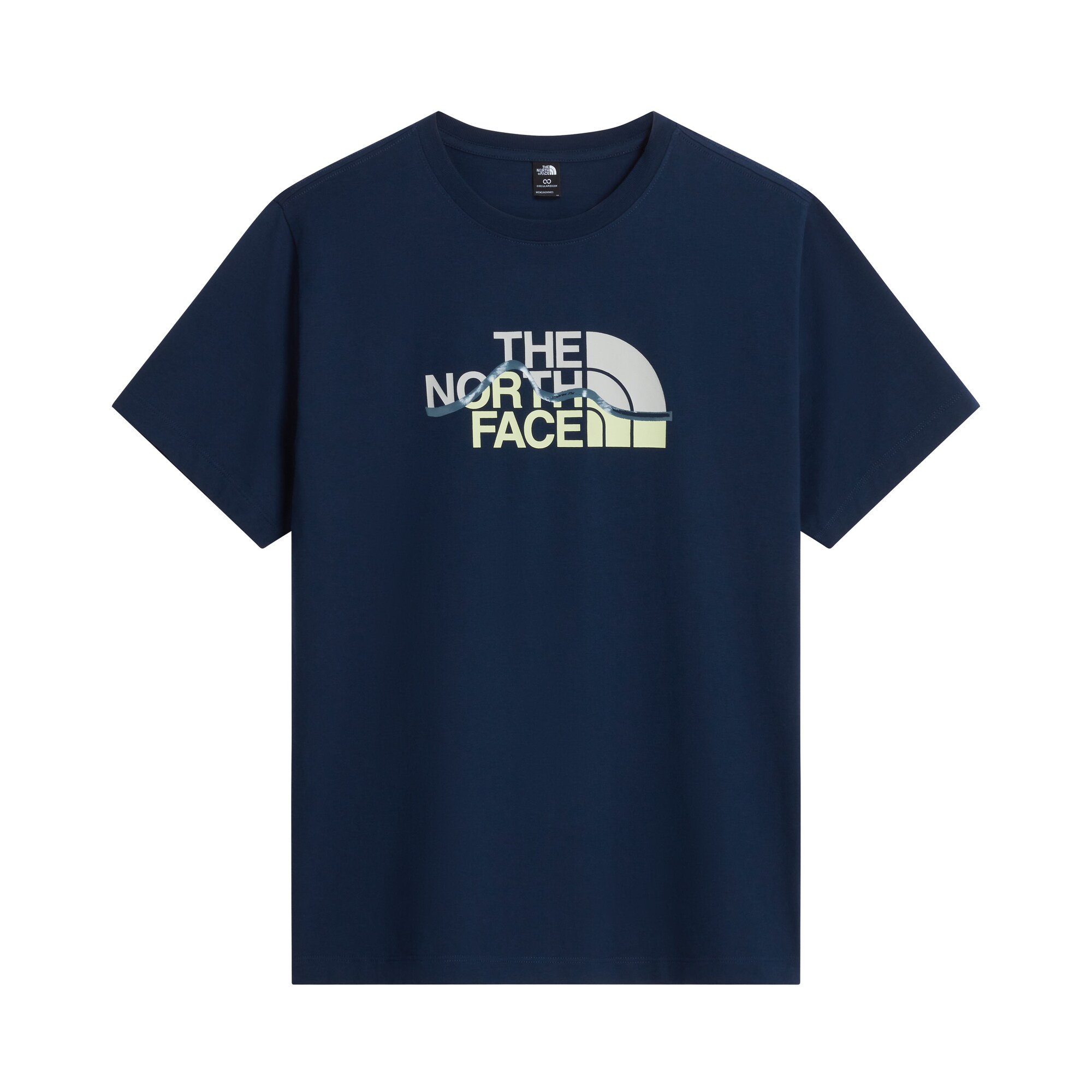 THE NORTH FACE Tricou Mountain Line bleumarin / galben deschis