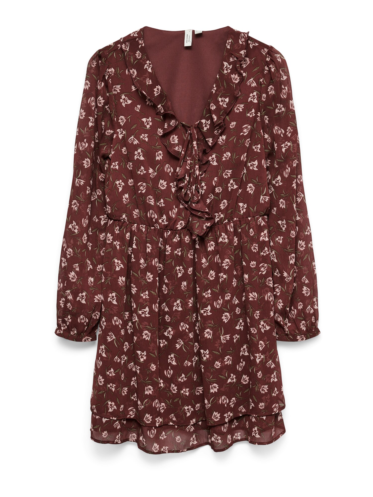 VERO MODA Rochie VMIHANNAH  oliv / rosé / roșu bordeaux