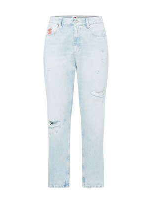 Tommy Jeans Jeans ‘ISAAC RELAXED TAPERED’ Blauw denim / Lichtrood / Wit