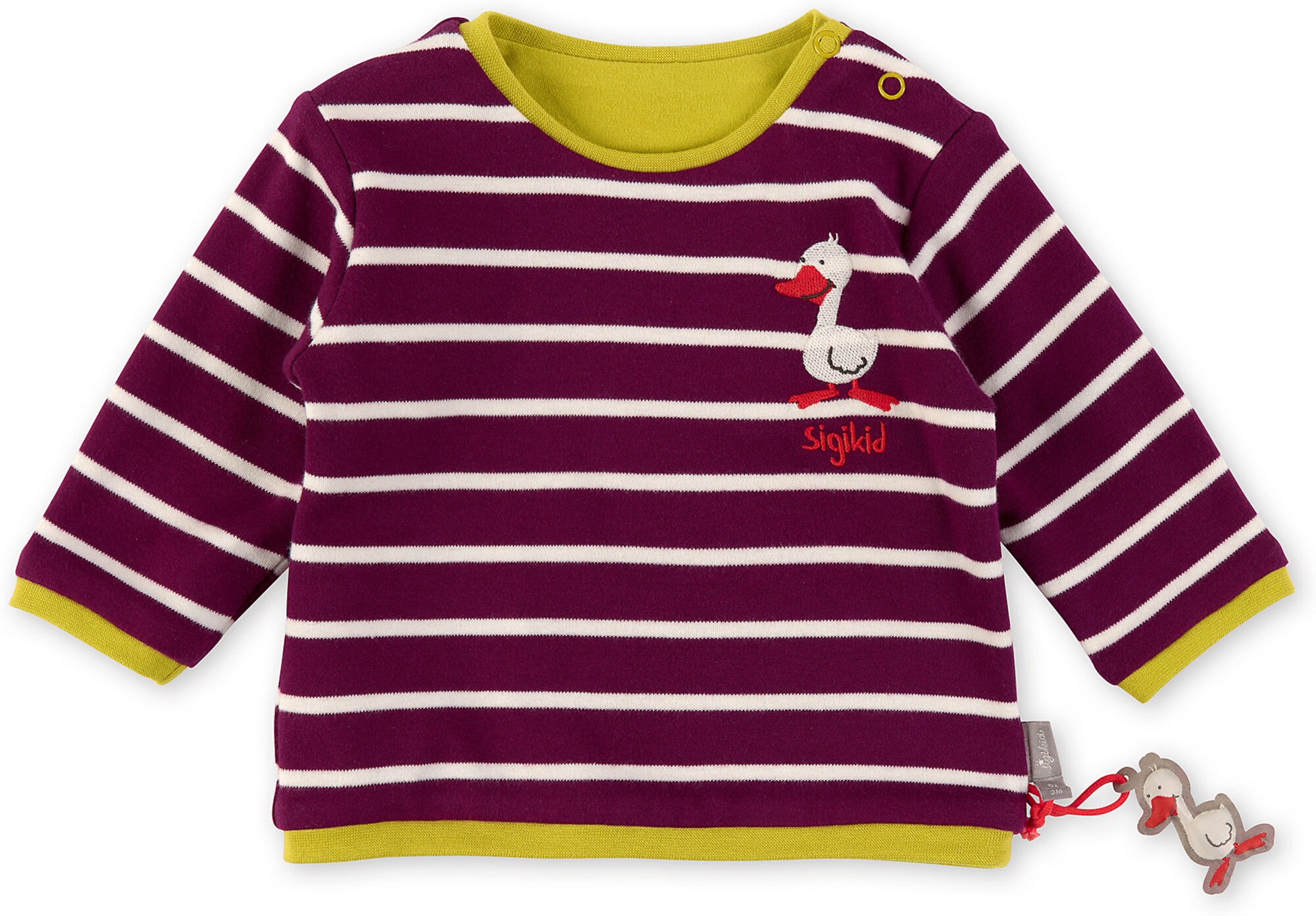 SIGIKID Megztinis 'MY LITTLE FRIEND' geltona / tamsiai violetinė / mišrios spalvos