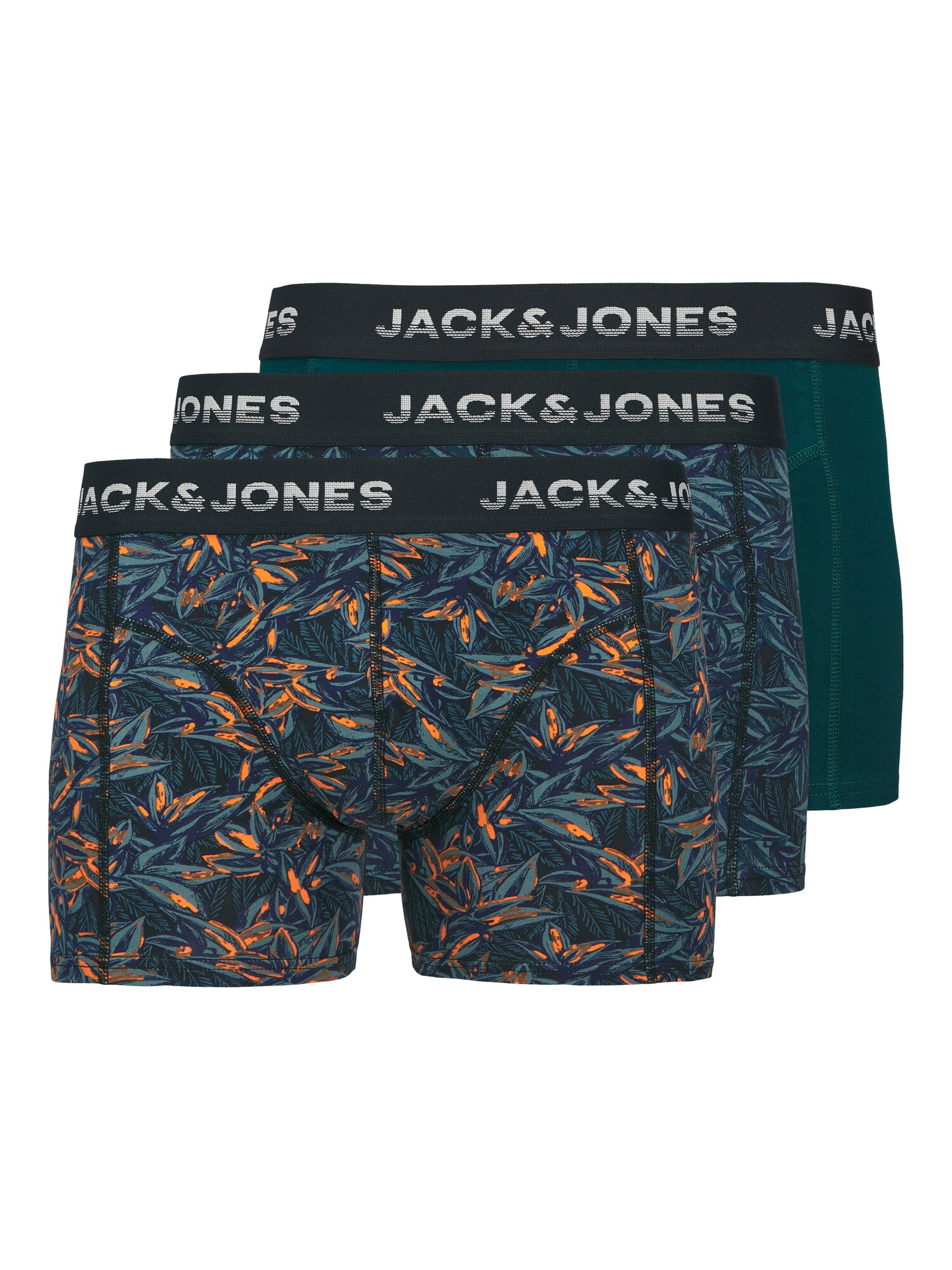 JACK & JONES Boxeri JACMaxwell  bleumarin / gri deschis / verde pin / portocaliu