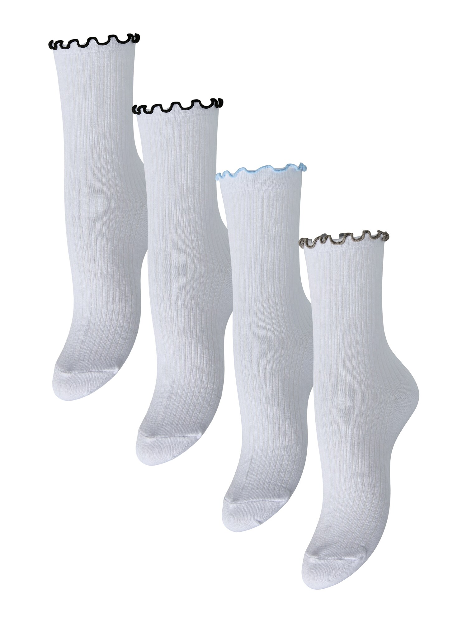 PIECES Șosete PCAfia  albastru deschis / gri taupe / negru / alb