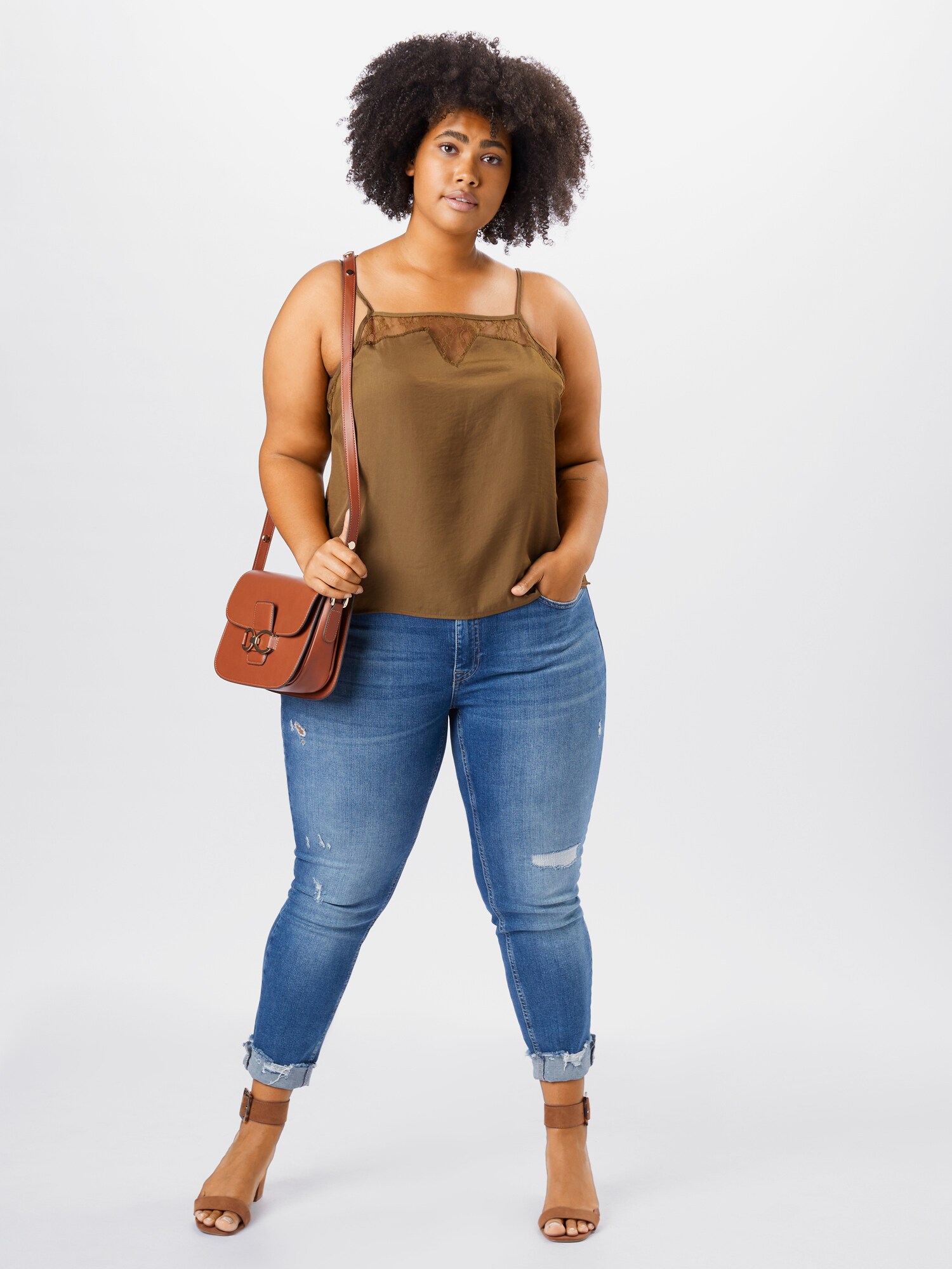 ABOUT YOU Curvy Top 'Kiara' hnedá (obrázok 4)